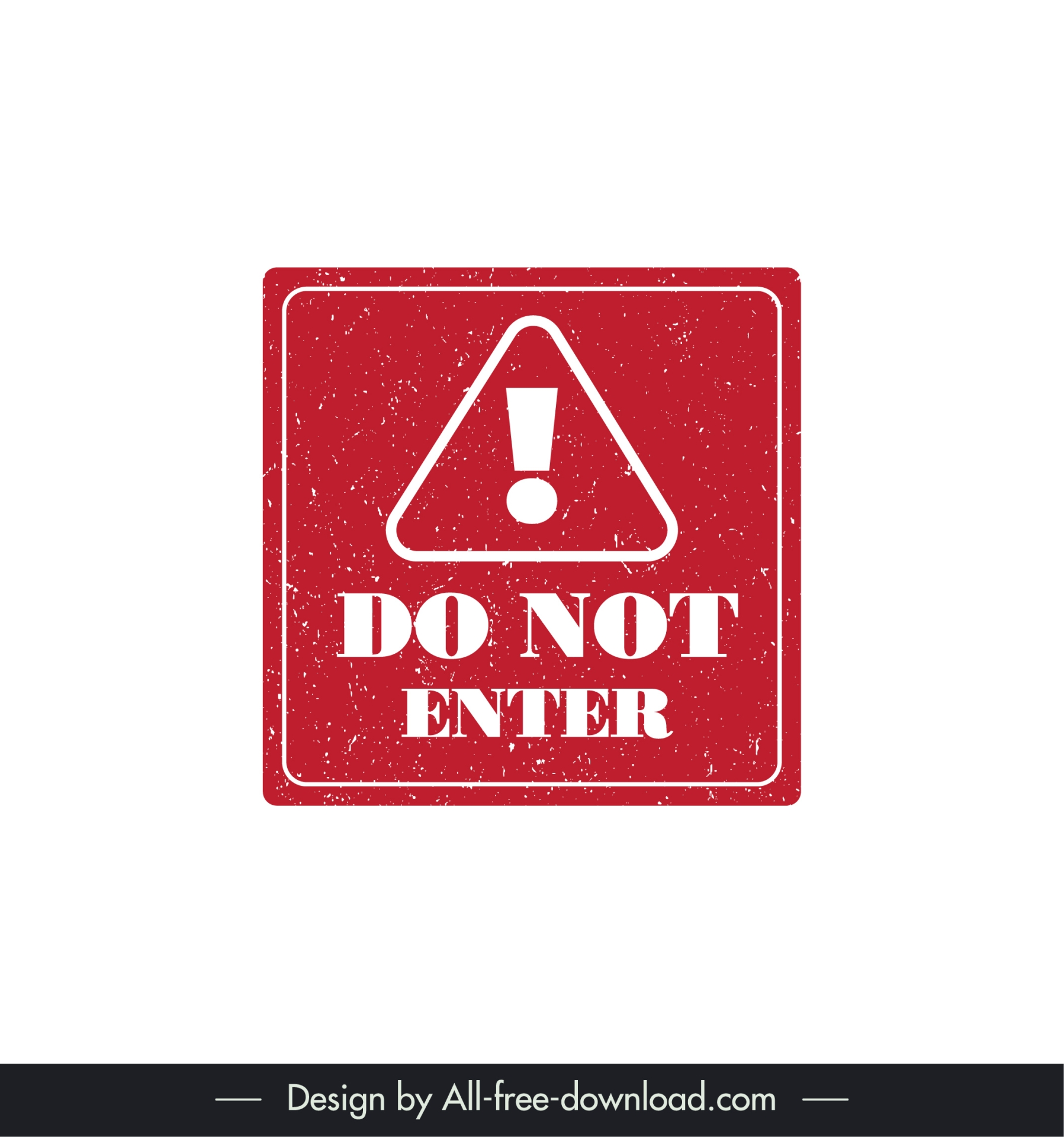 do not enter sign template flat triangle exclamation decor