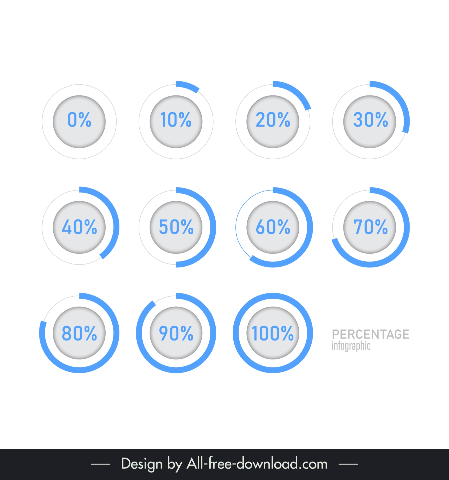 infographic percentage template loading circles shapes