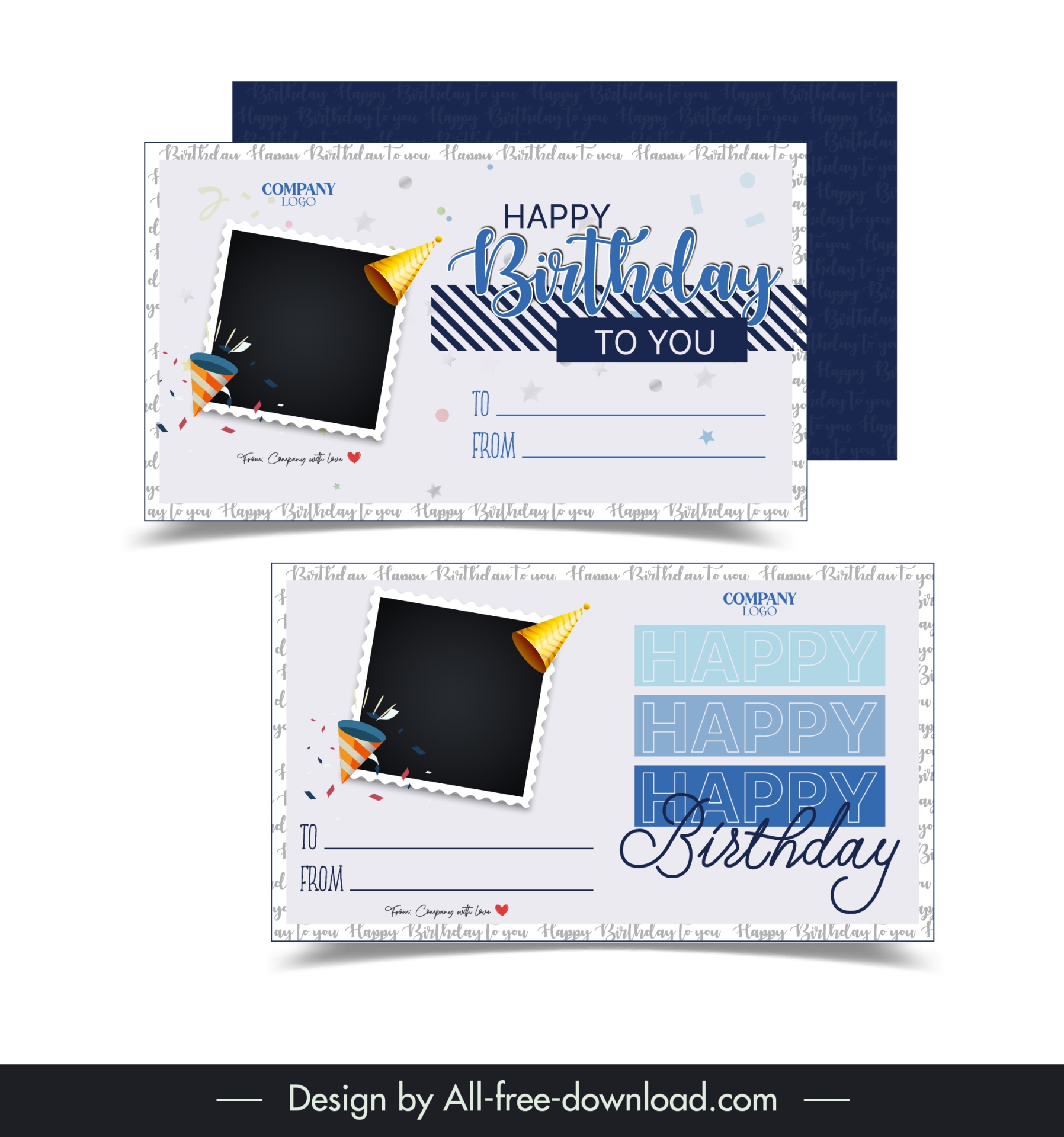 postcard birthday templates elegant contrast decor