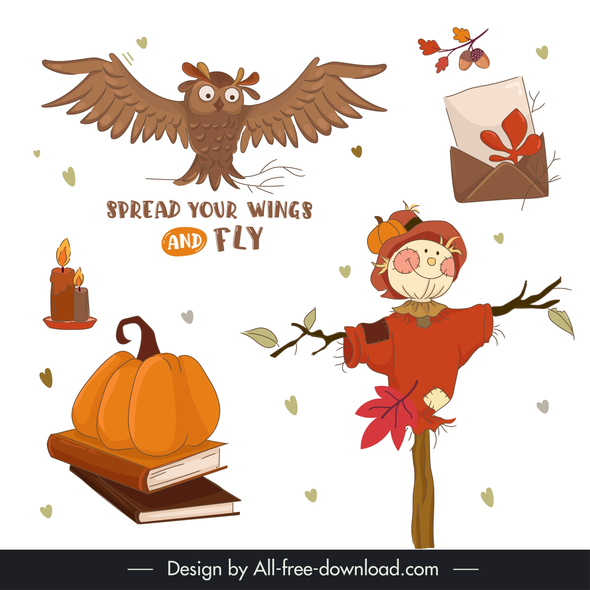 autumn design elements scary symbols 