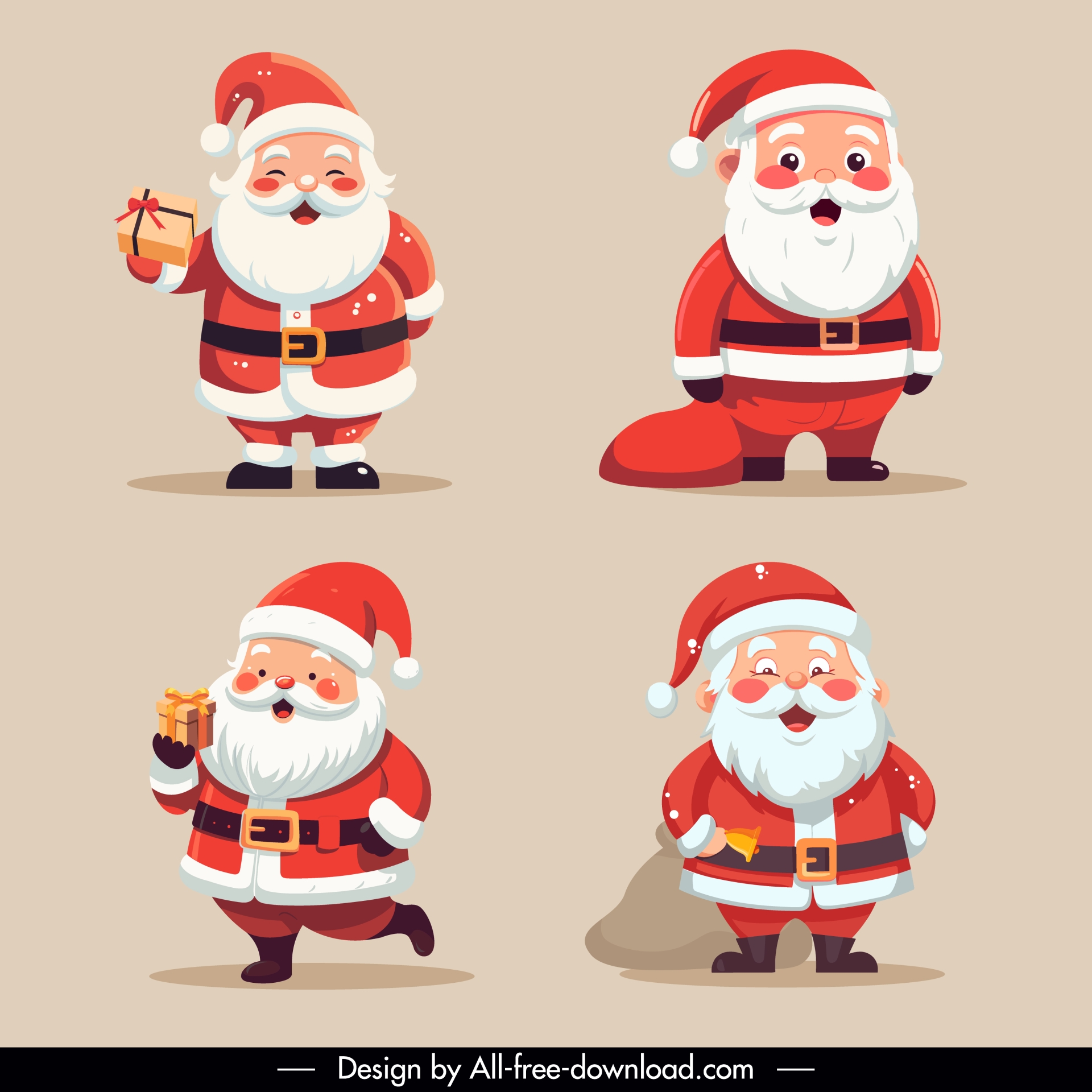 santa claus characters collection cute cartoon 