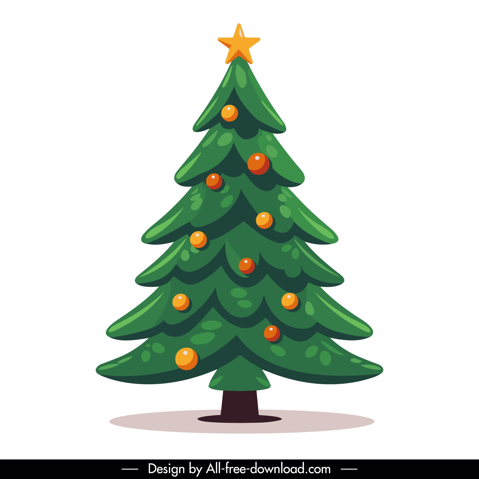 christmas tree design element classical flat