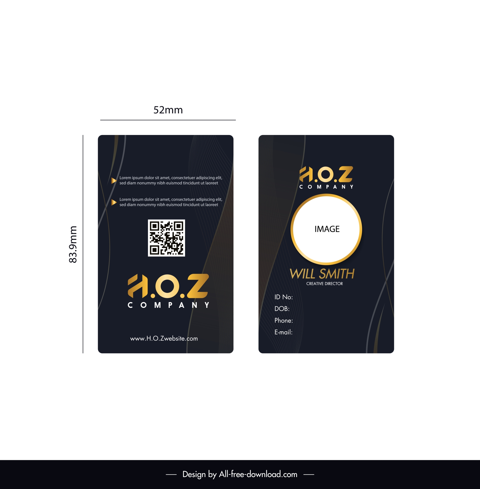 visual identity cards template elegant contrast 