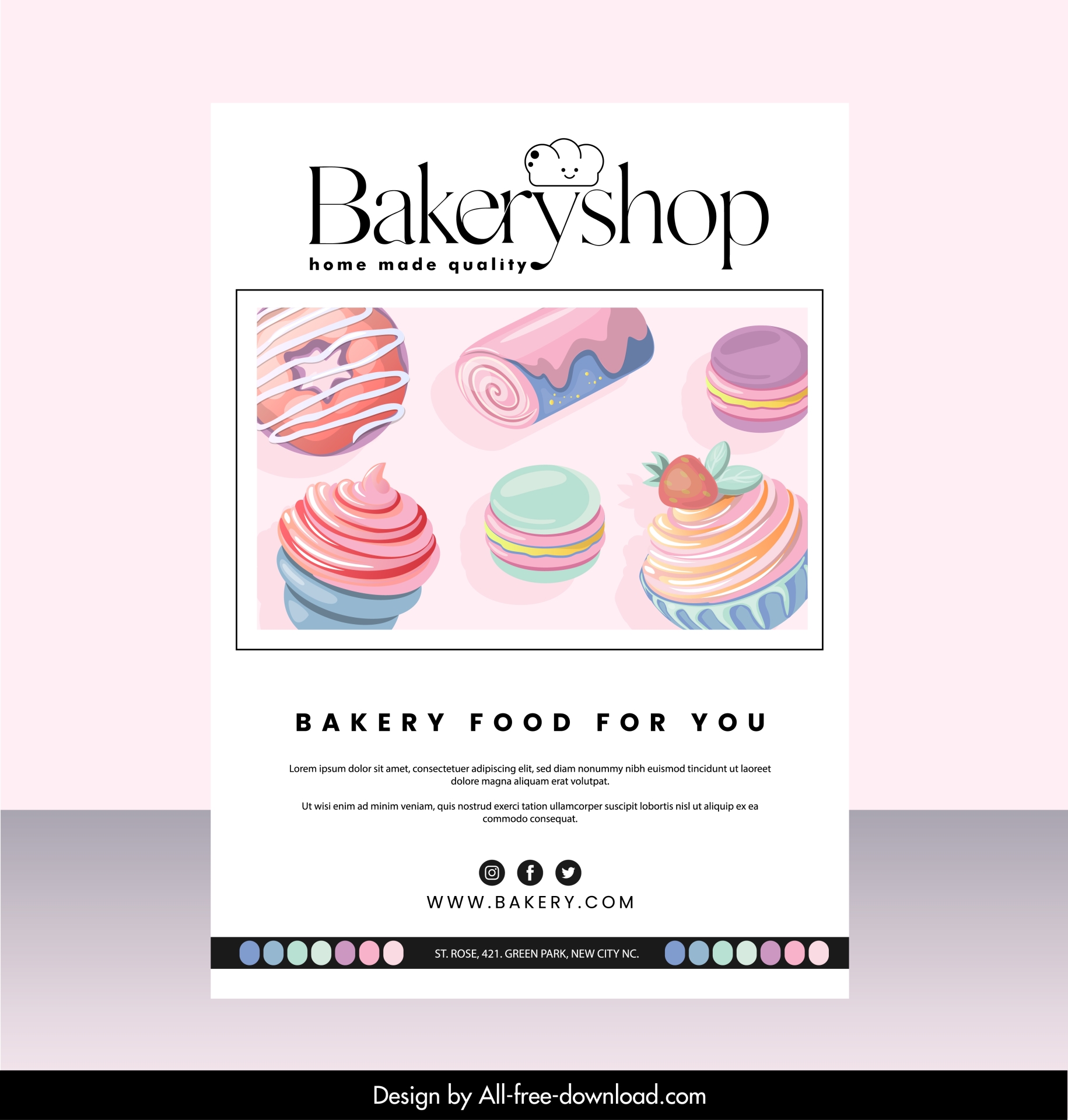 bakery shop cover page template elegant bright 