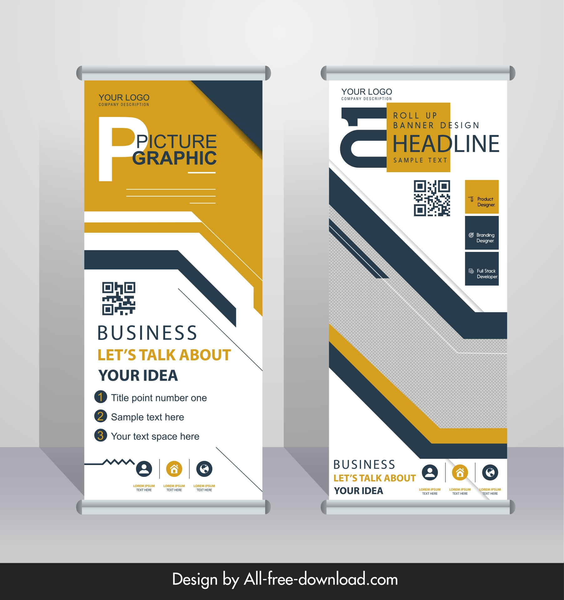 event conference standee poster template elegant flat geometry 