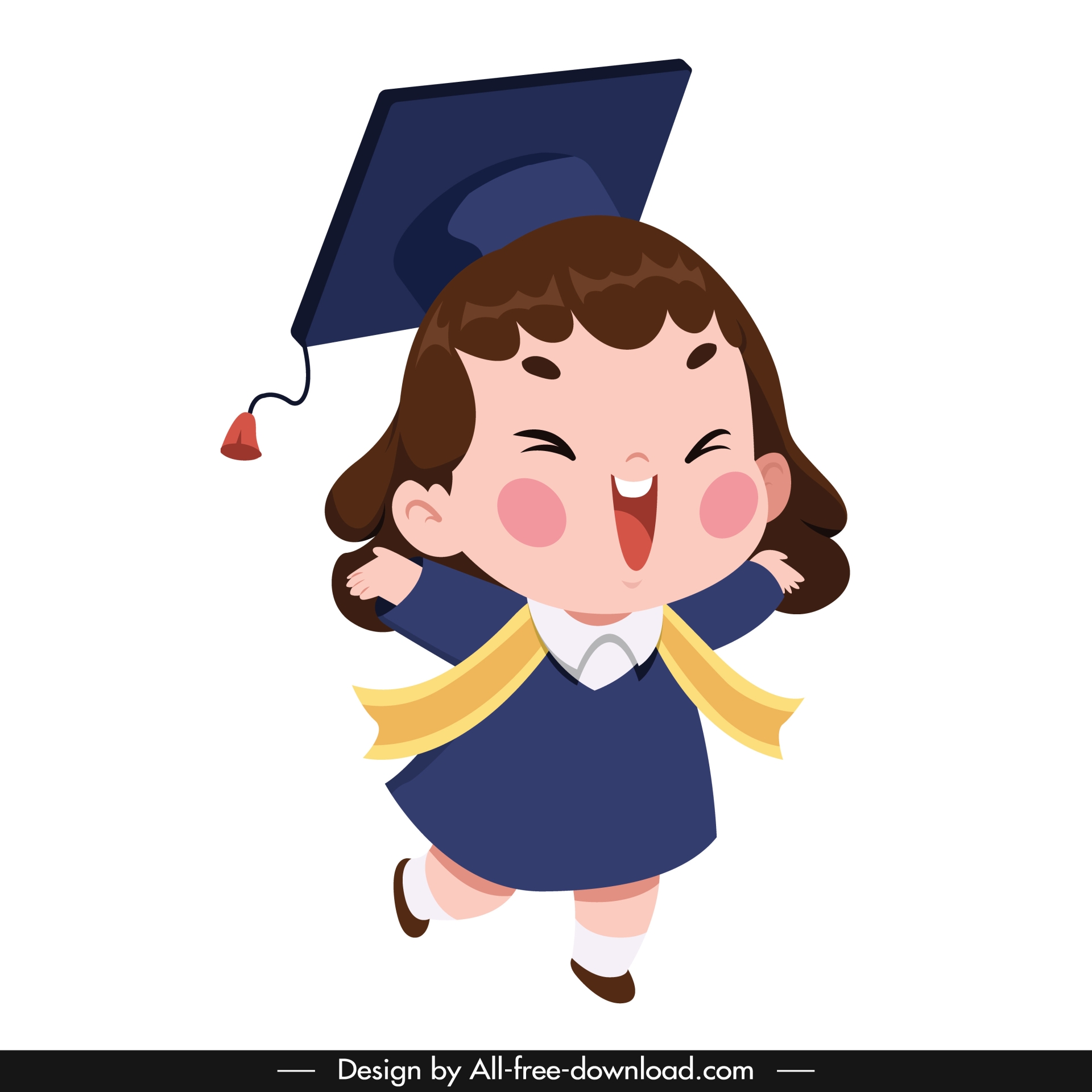 student design element cute dynamic happy girl