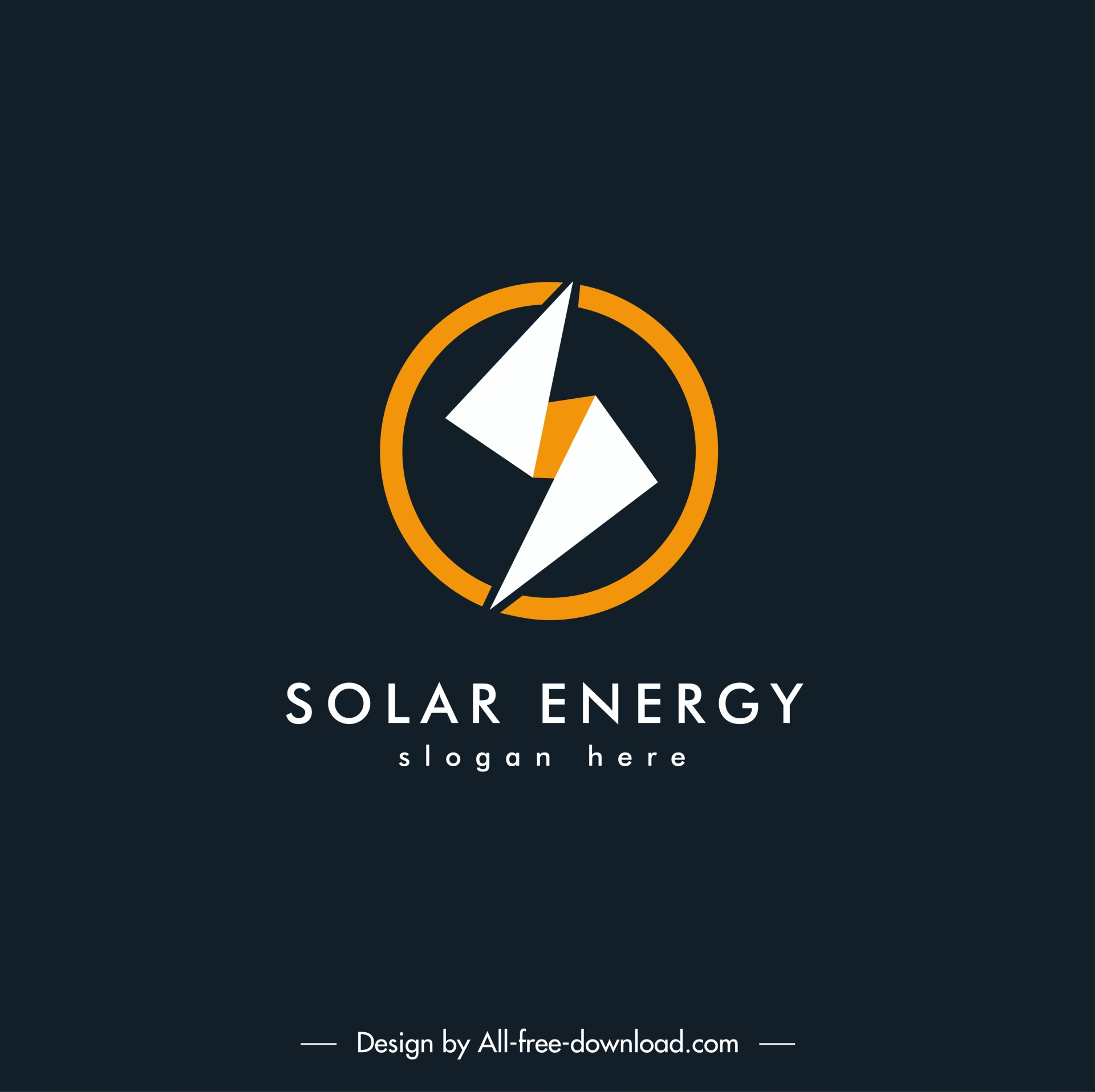 solar energy logo template symmetric circle origami 