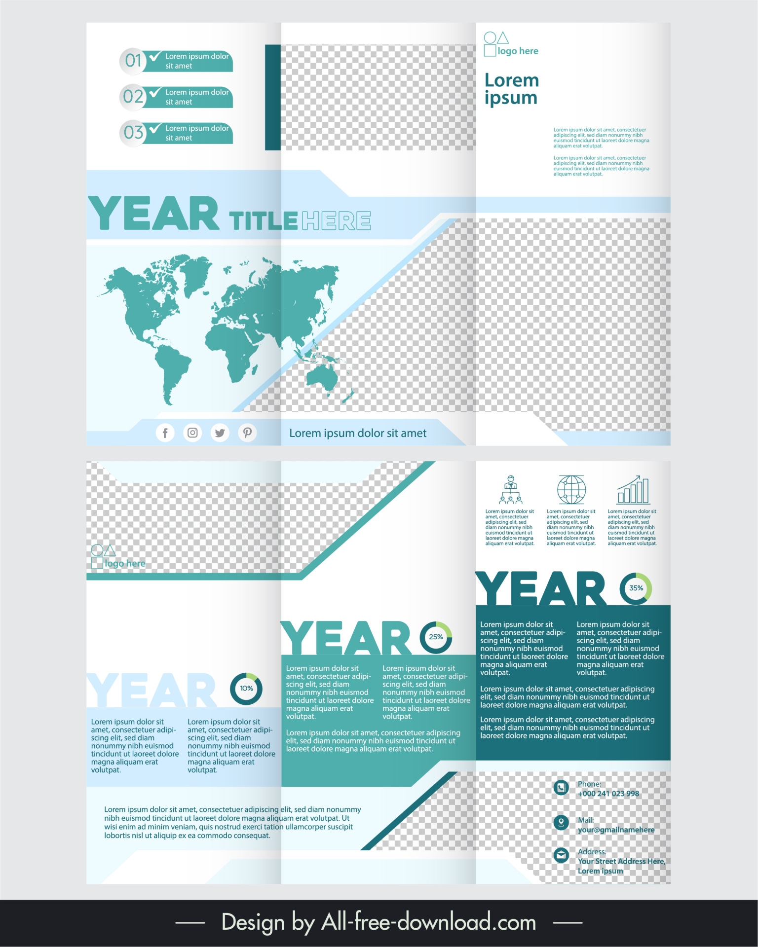 corporate brochure template modern elegant trifold