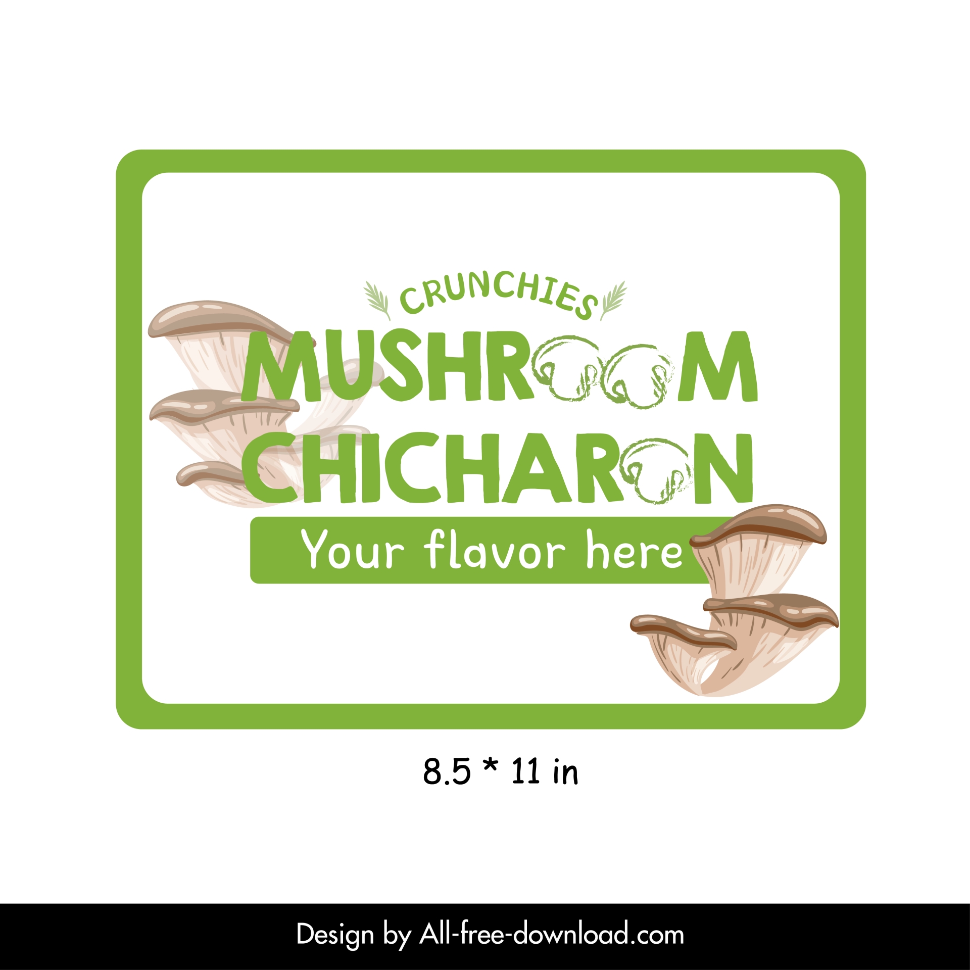 mushroom chicharon label template bright elegant 