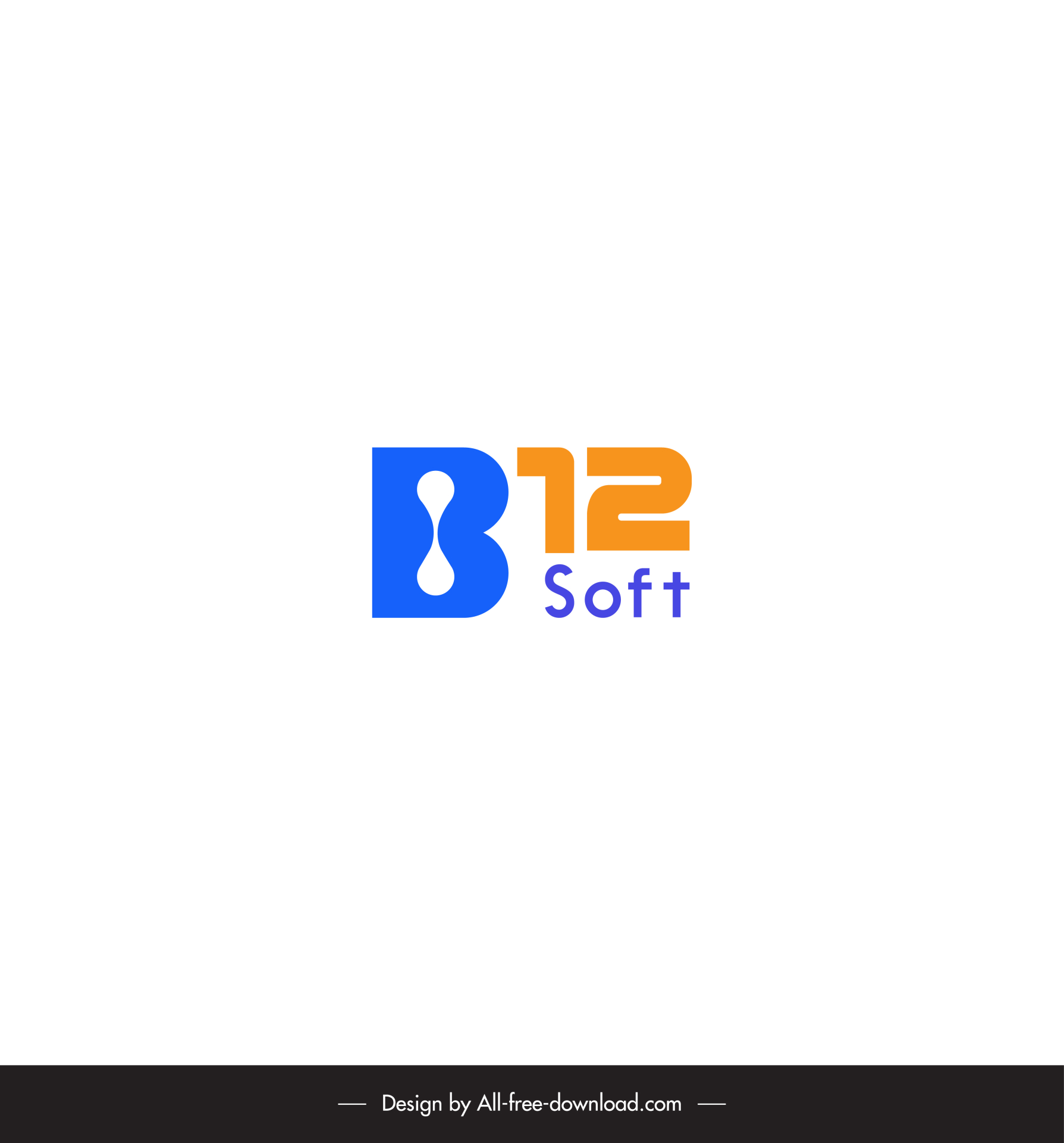 b12 soft concept logo template flat elegant