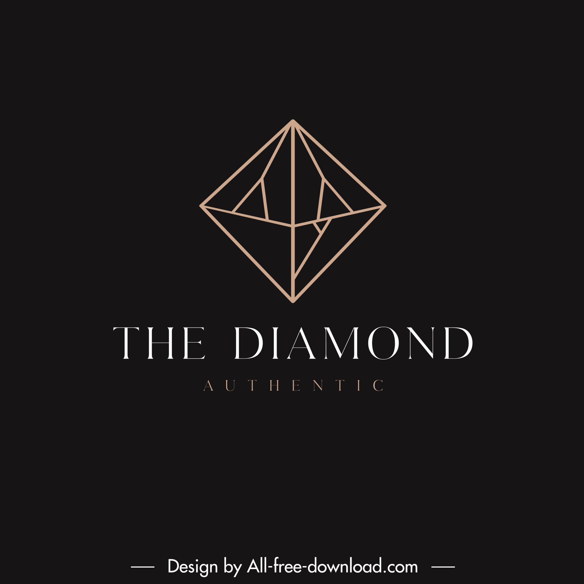 diamond logo template dark flat geometry