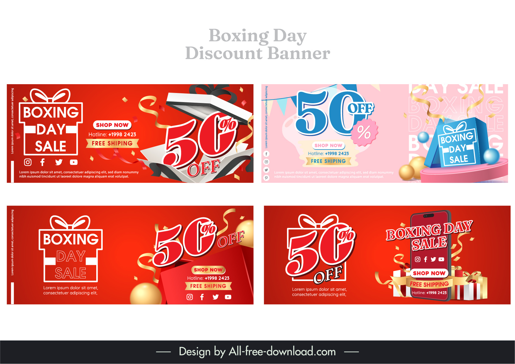 synthetic boxing day posters collection elegant dynamic