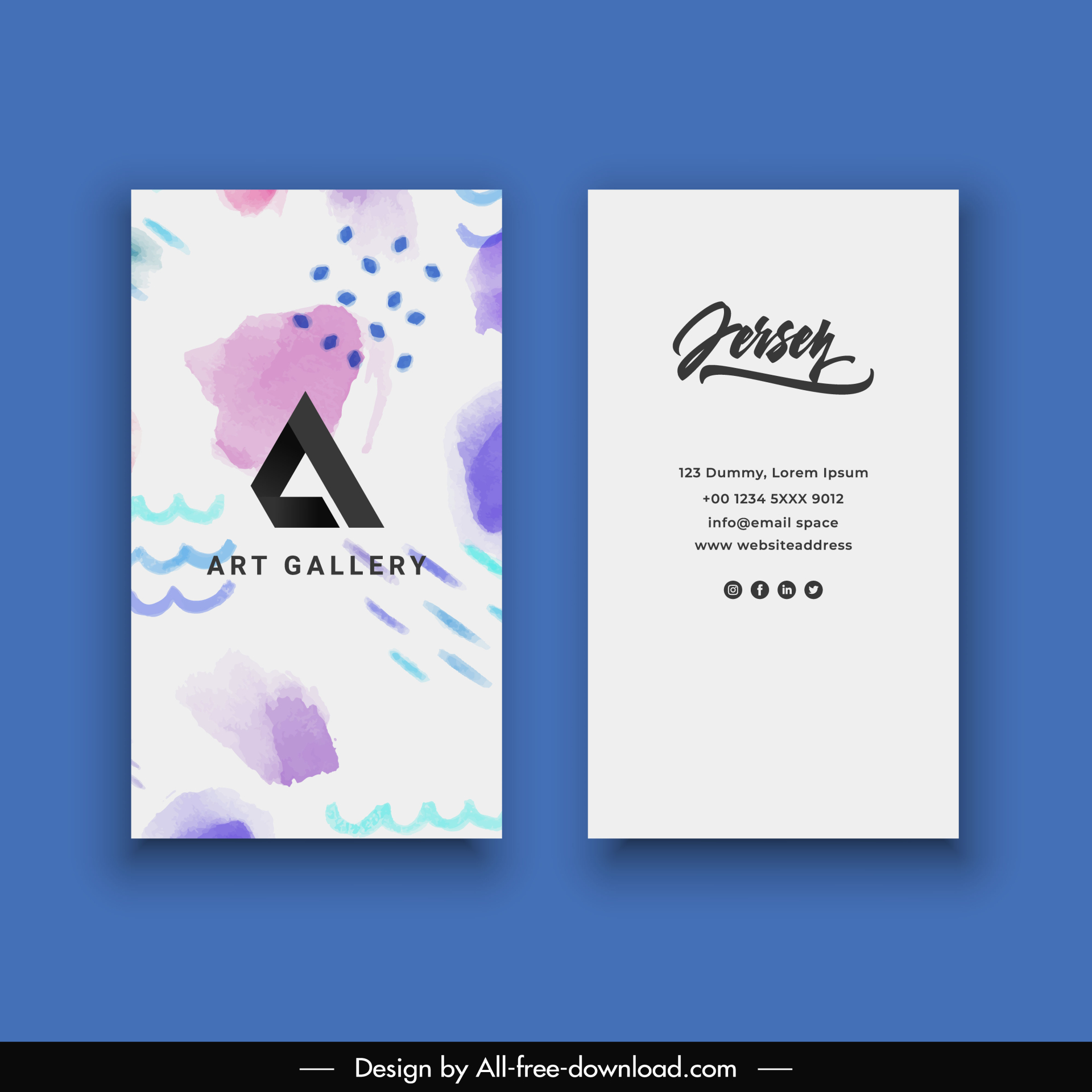 art gallery business card templates dynamic abstract grunge