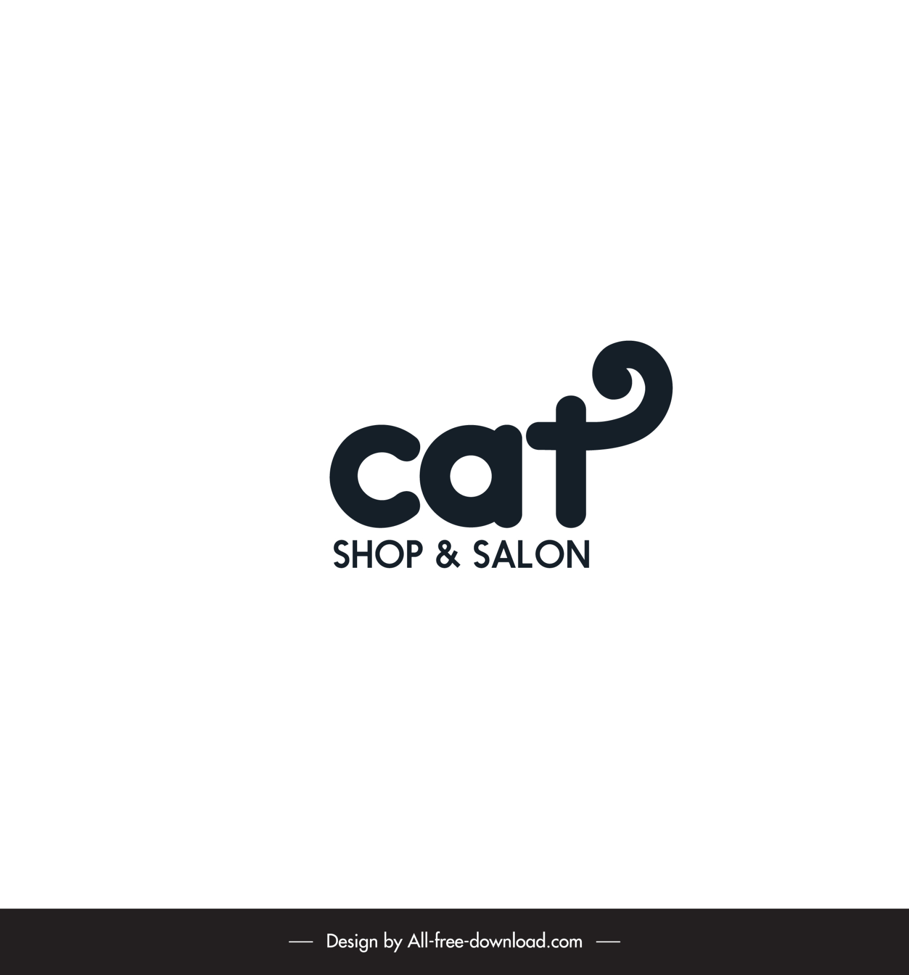 pet shop logo stylized texts cat tail