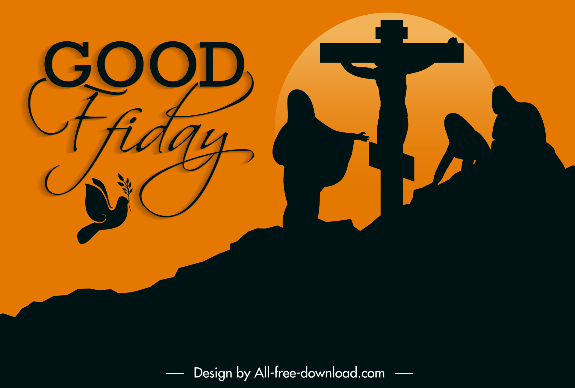 good friday poster template dark silhouette jesus death 