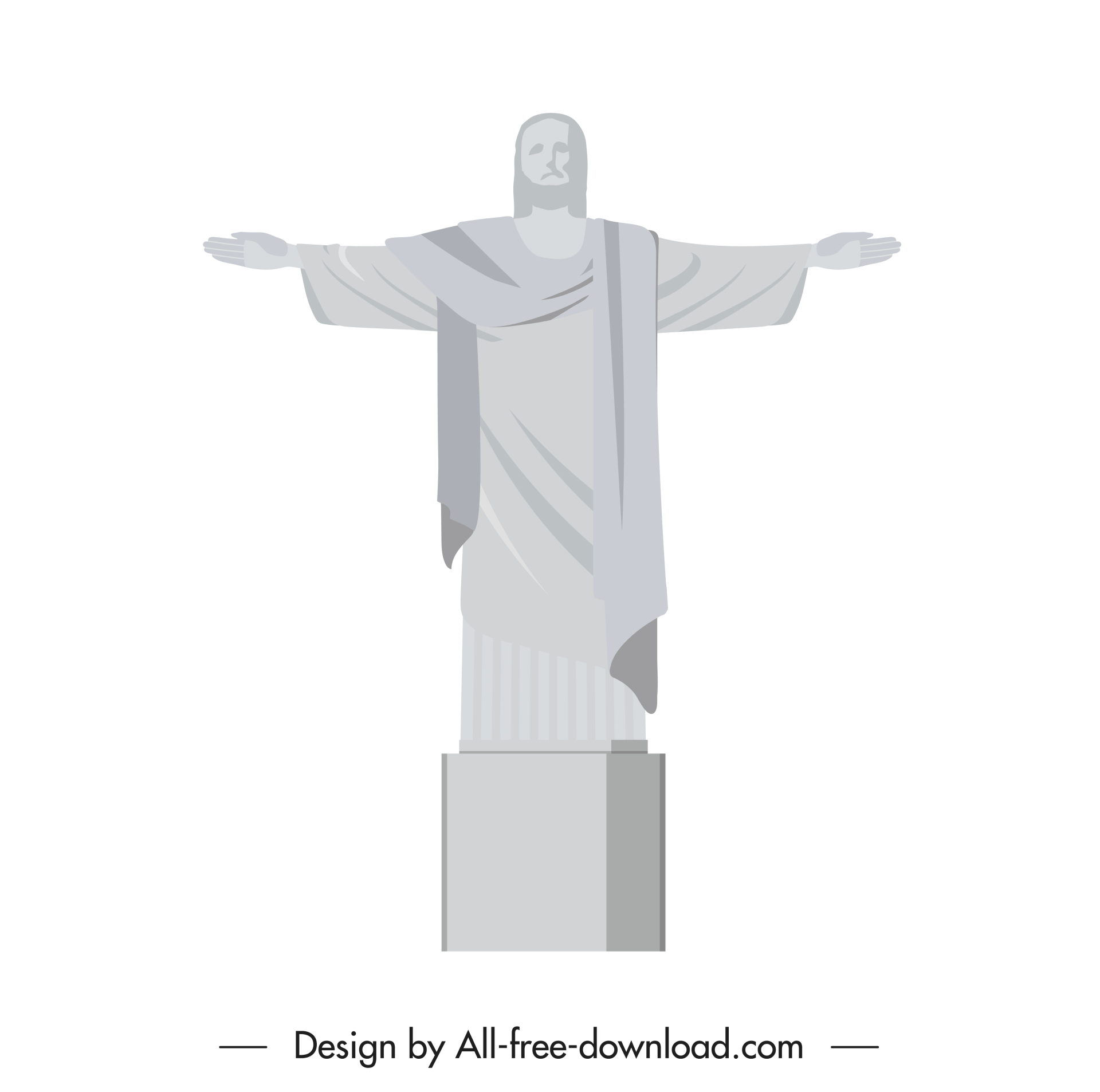 christ the redeemer statue in rio de janeiro icon classical sketch 