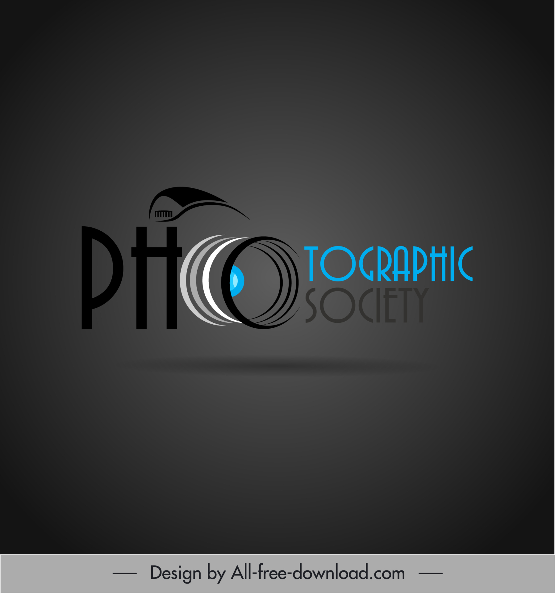 photographic society logo template elegant modern dynamic stylized texts decor