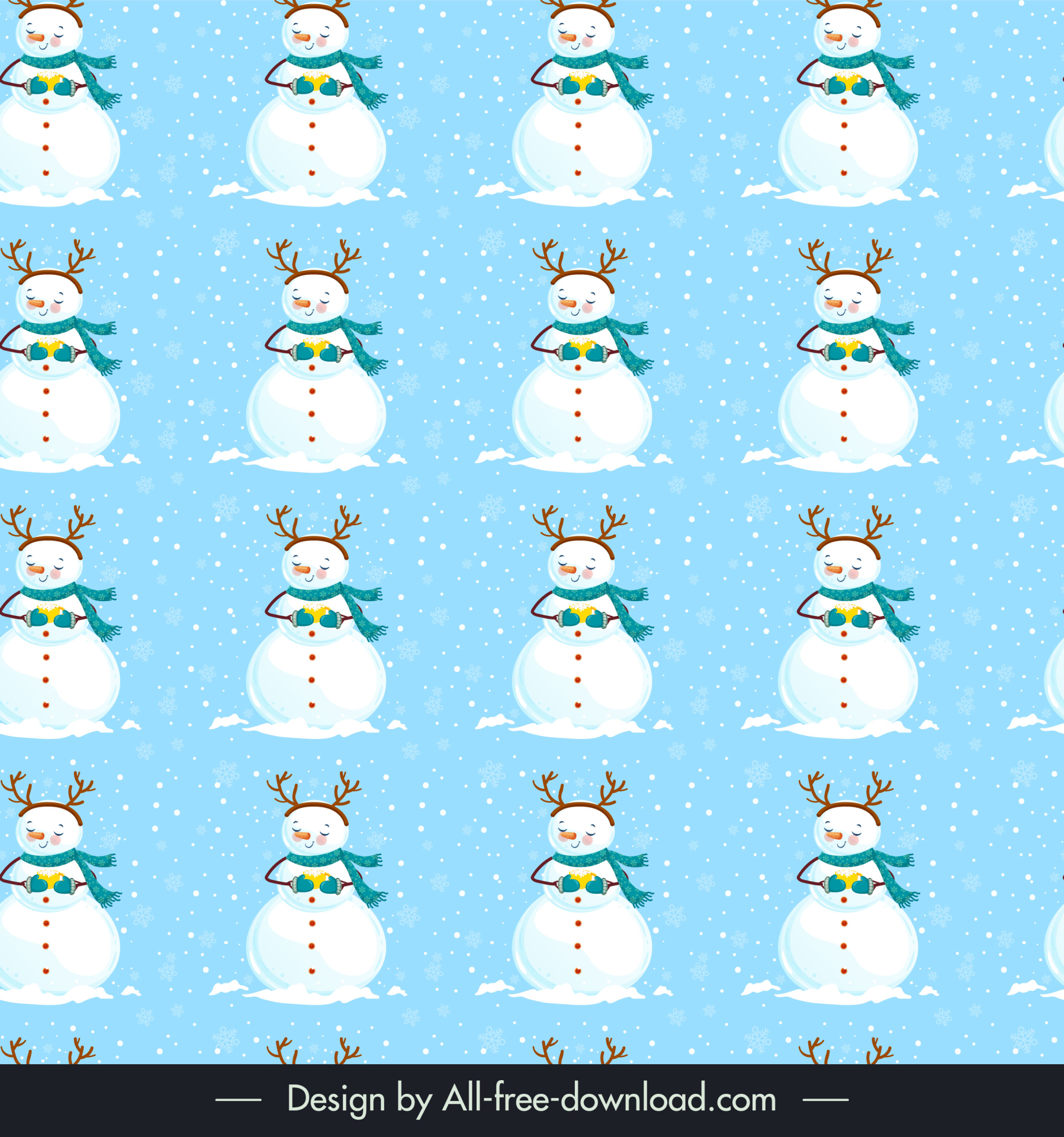 christmas  pattern template repeating cute snowman decor