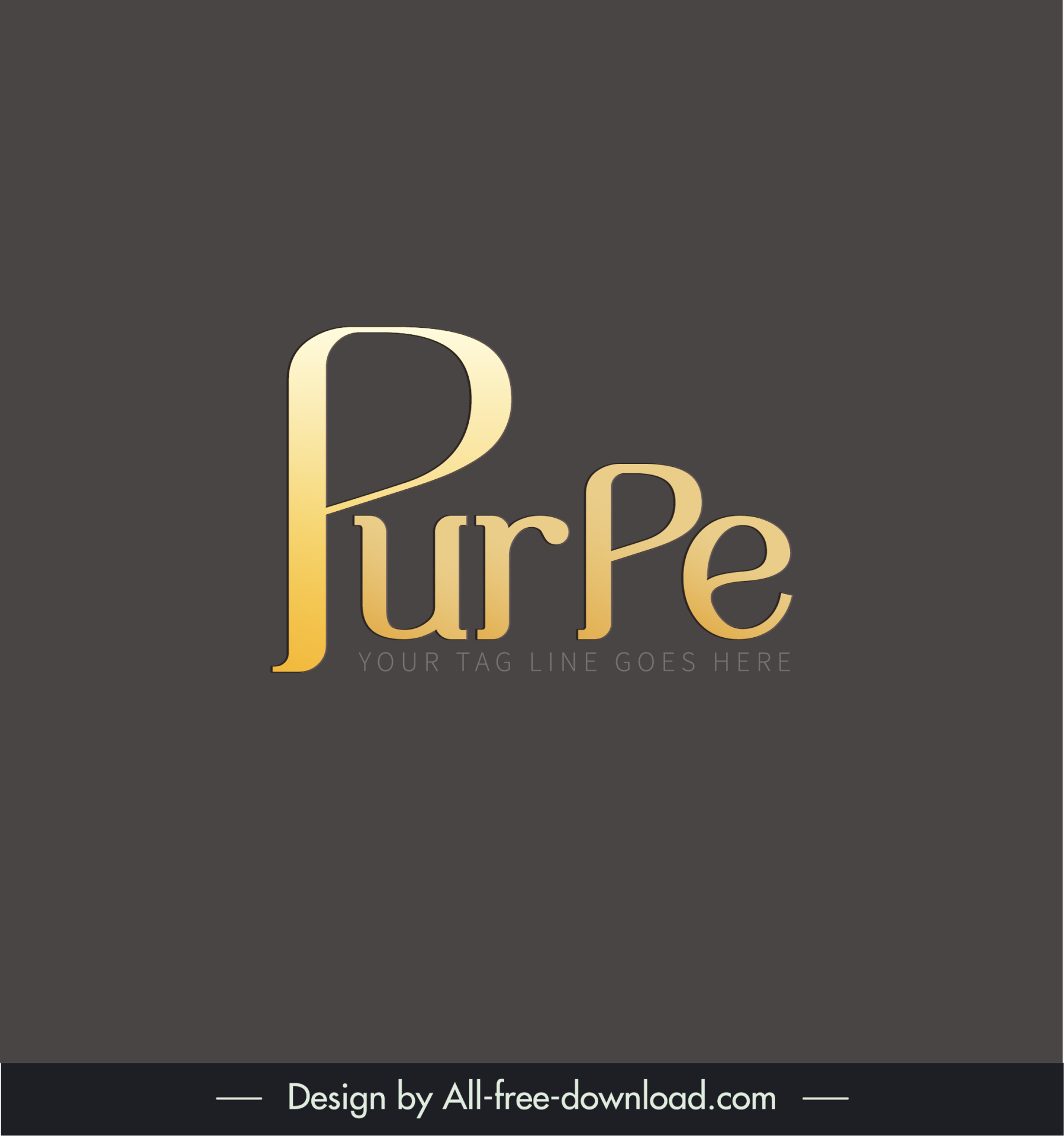 elegant purpe gold logotype flat elegant simple texts decor