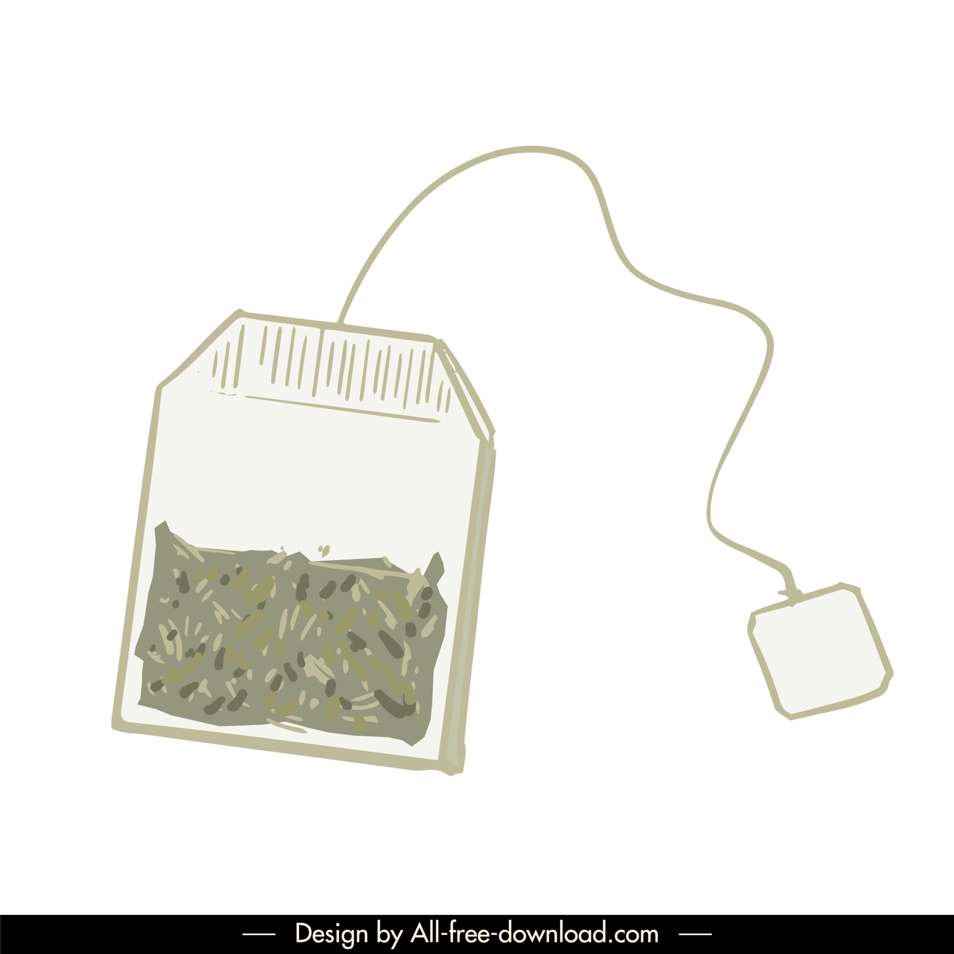 tea bag icon flat retro design 