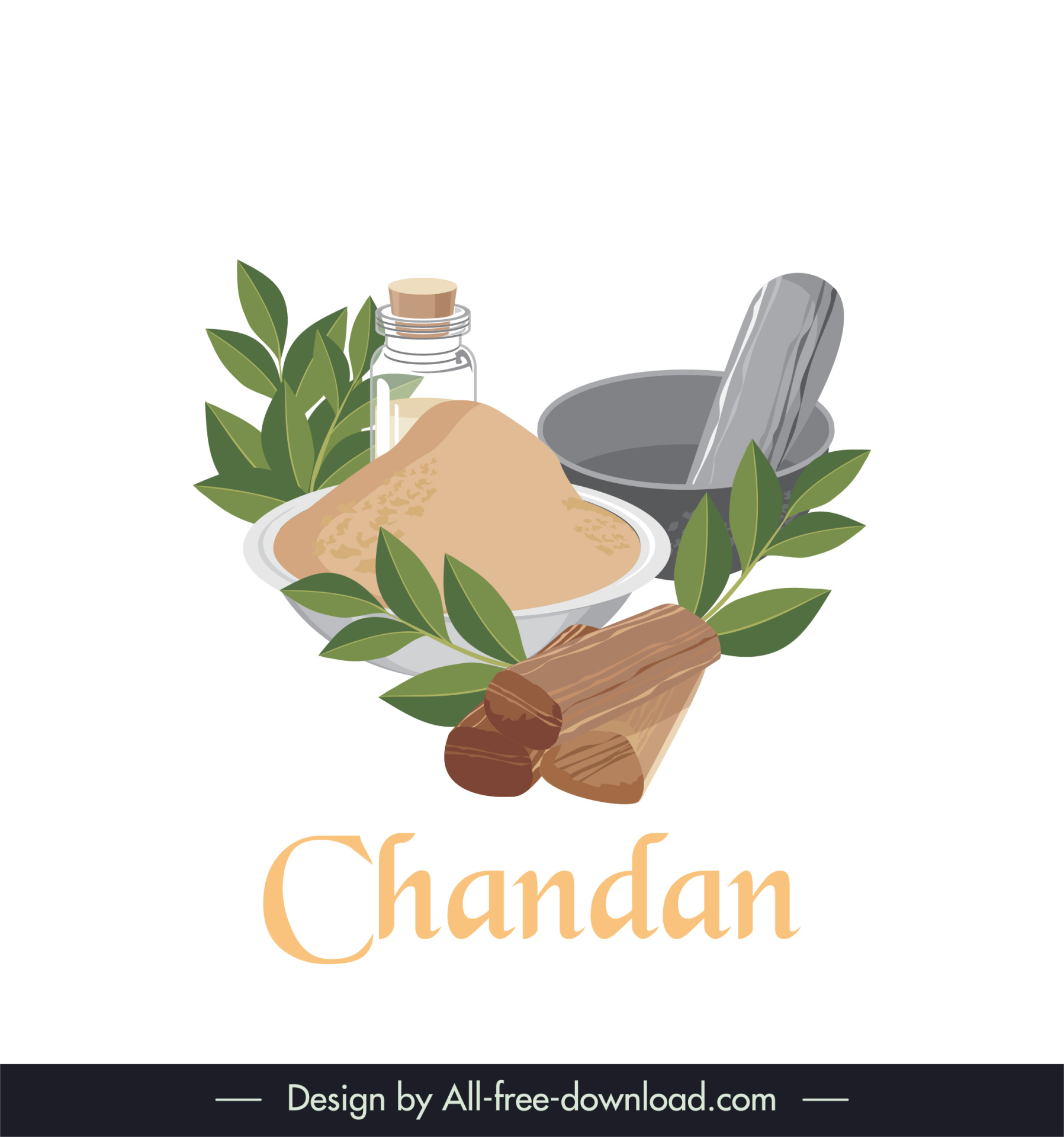 chandan incense design elements classical herb elements sketch