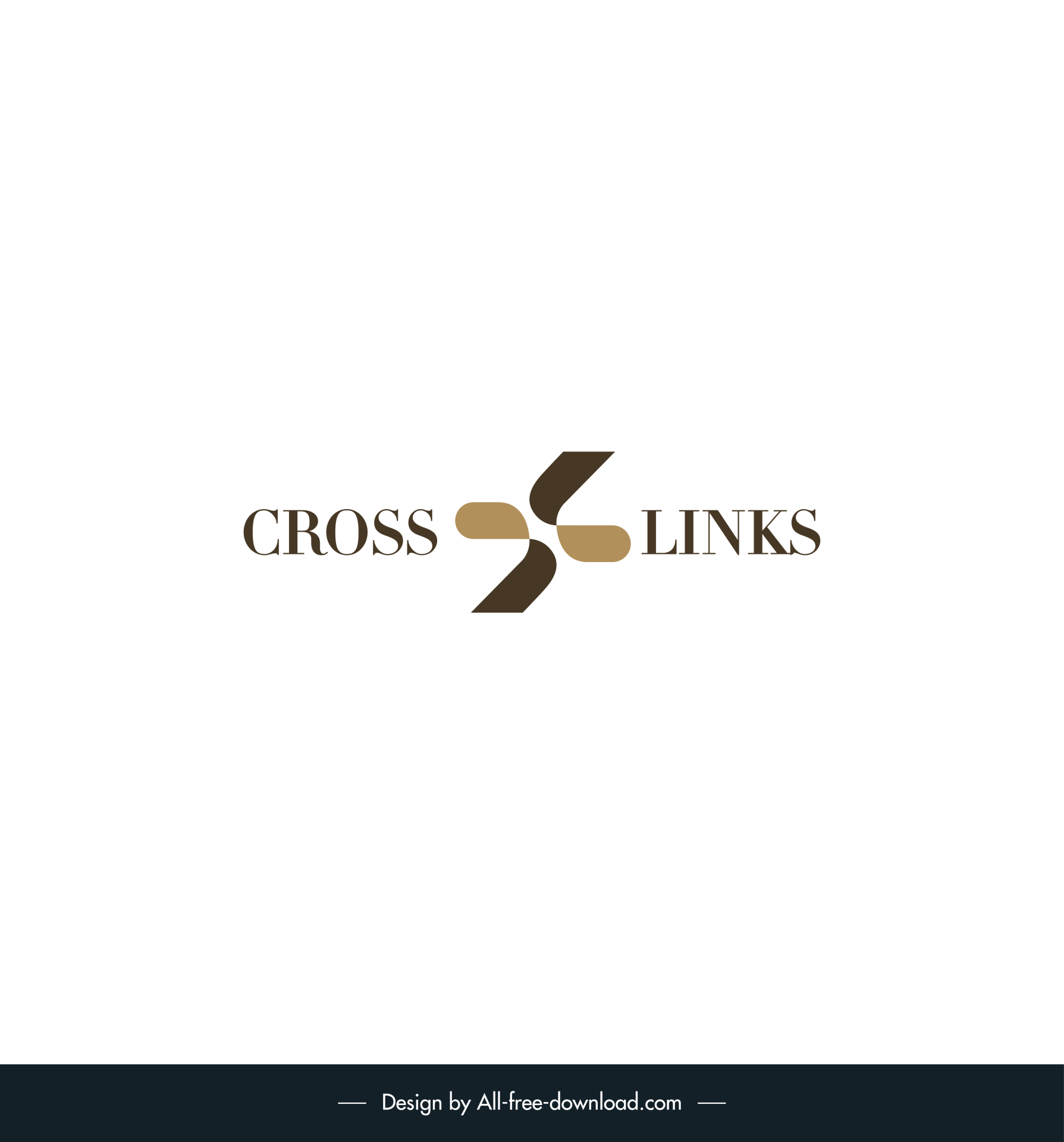 logo company crosslinks template symmetric flat texts design 