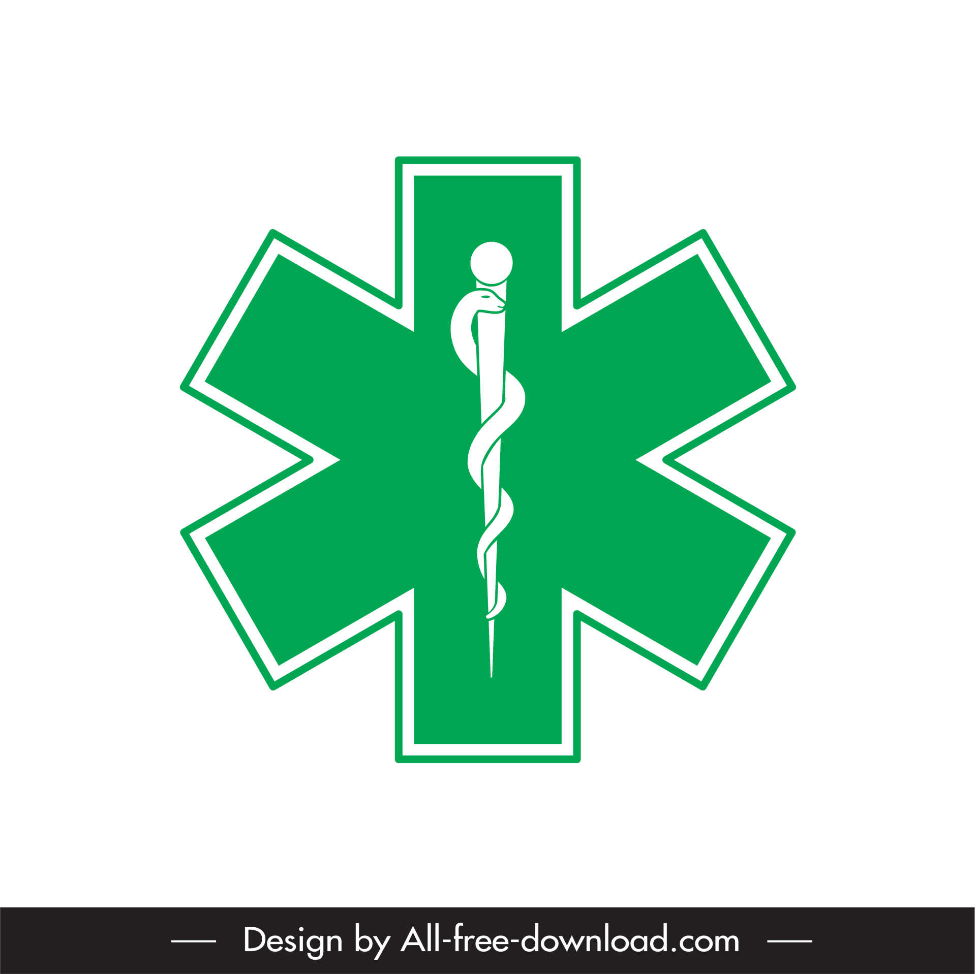 pharmacy symbol star of life logotype modern flat elegant symmetric geometry snake sketch