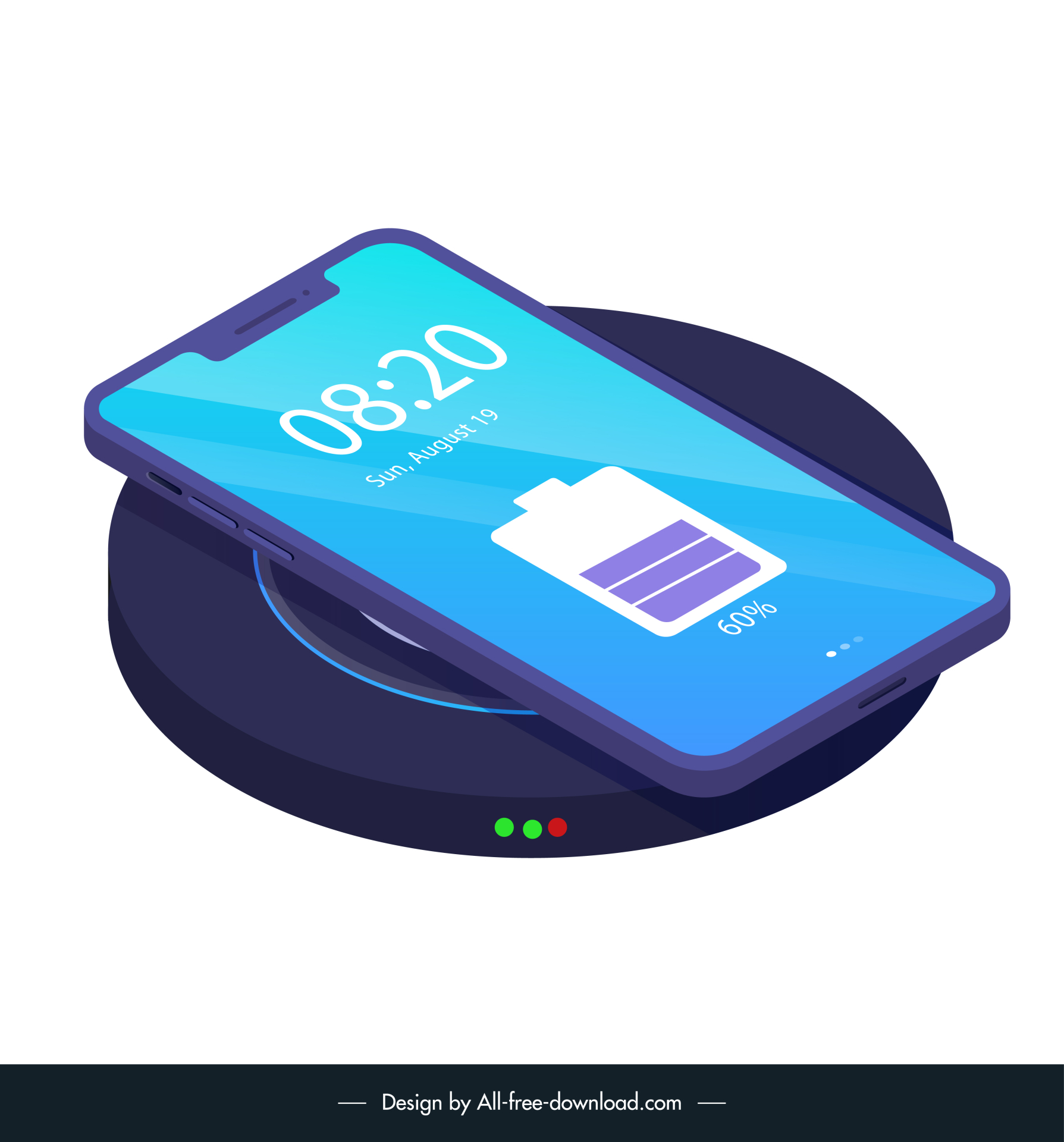 wireless charger icon modern 3d outline 