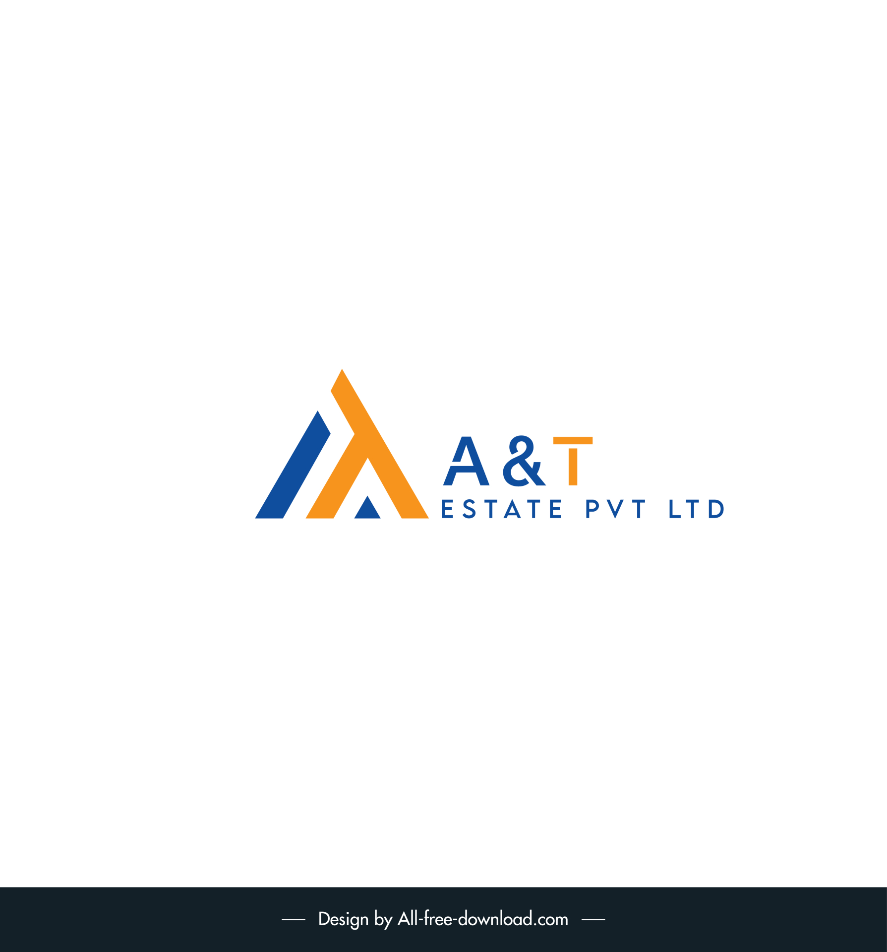 at estate pvt ltd logo template modern flat elegant geometry texts outline 