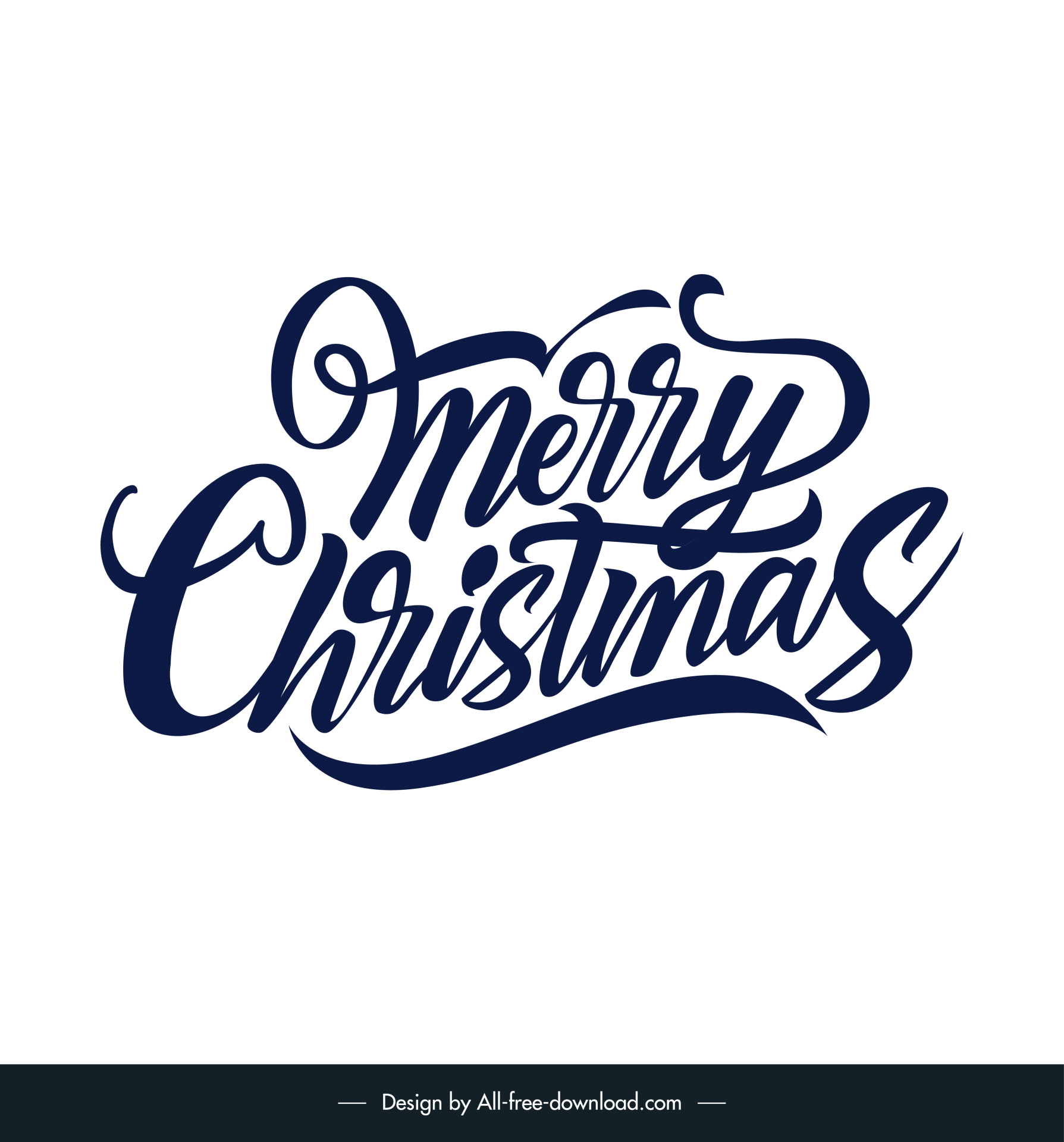 merry christmas typography design elements flat elegant calligraphy sketch