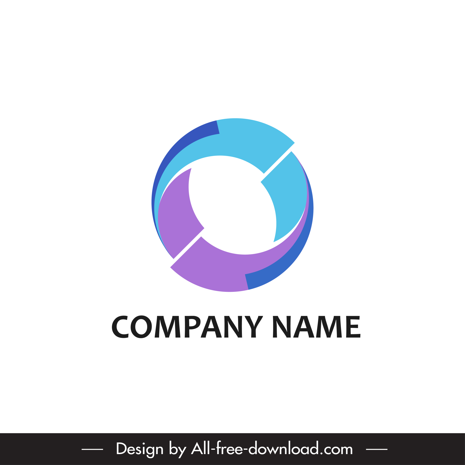 logo buat jasa print template modern 3d circle shape outline 