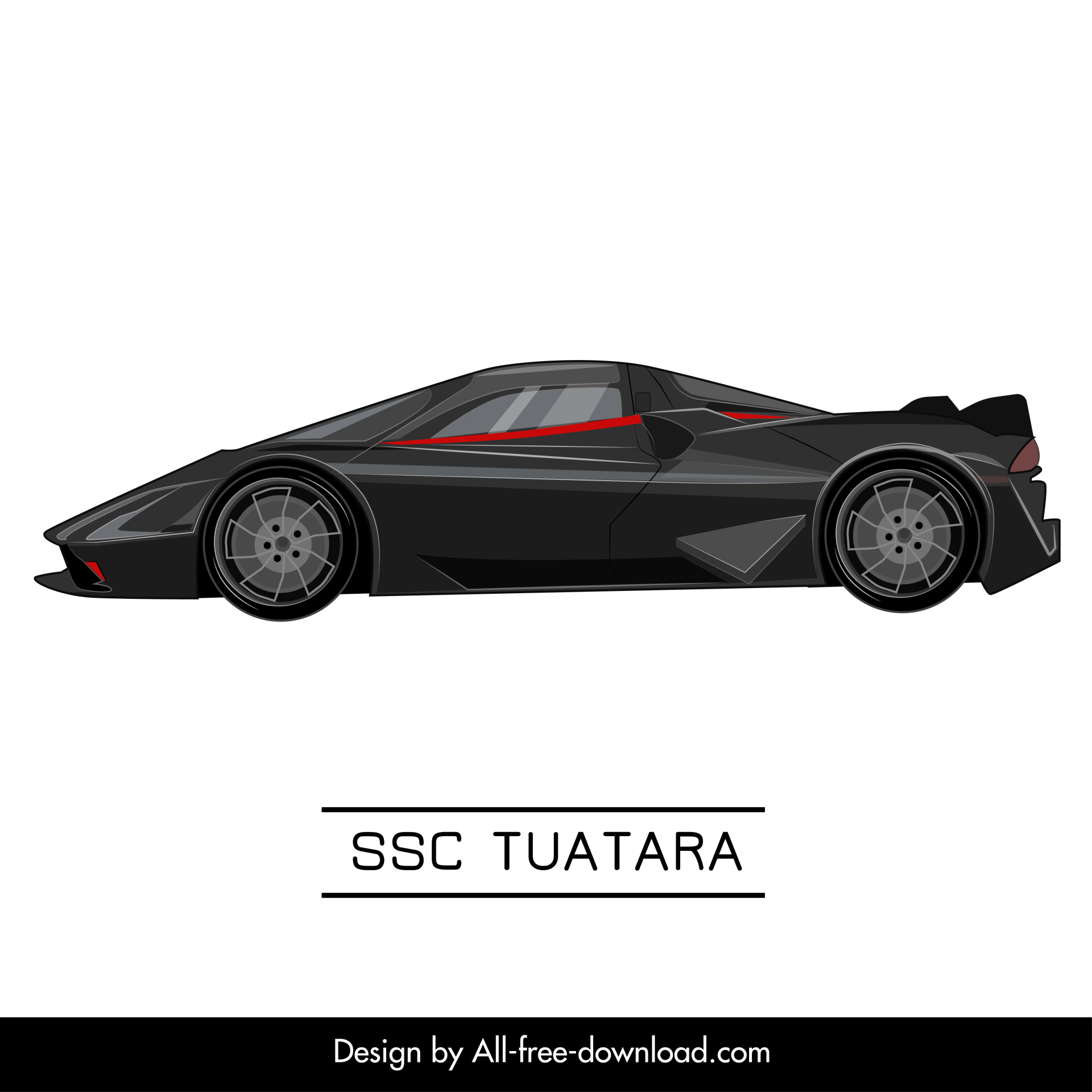 ssc tuatara car model icon modern side view sketch