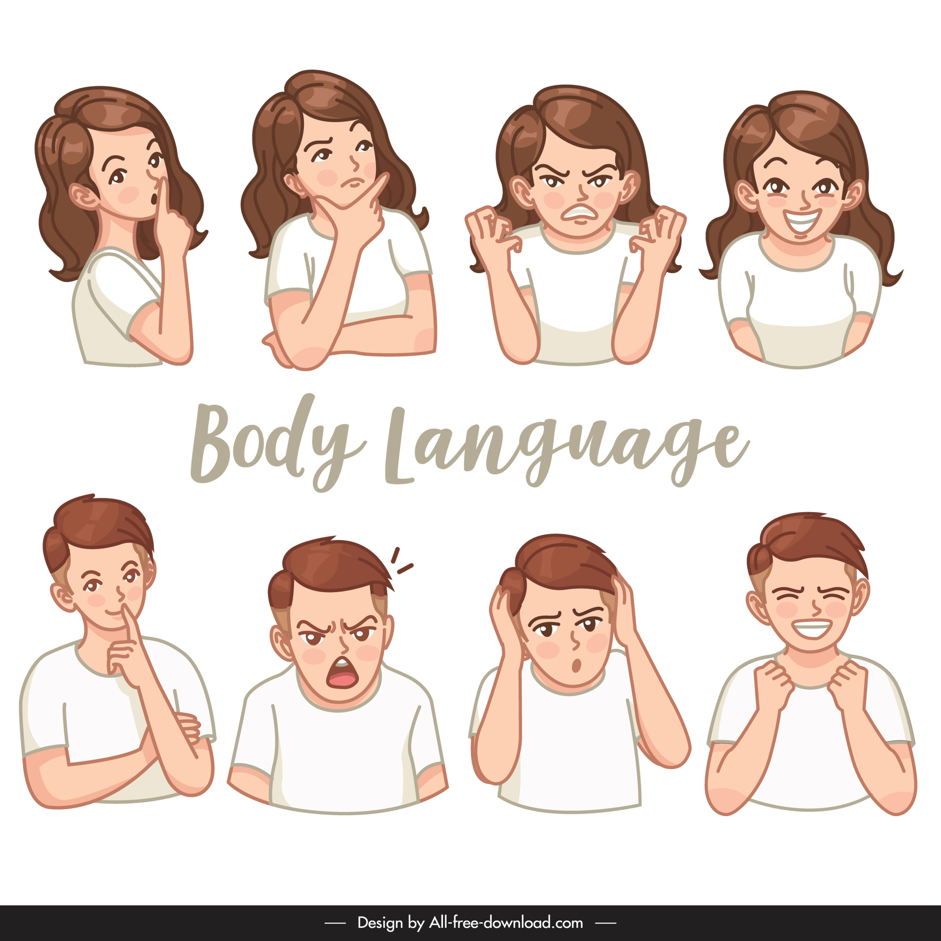 body language design elements dynamic cartoon emotion sketch