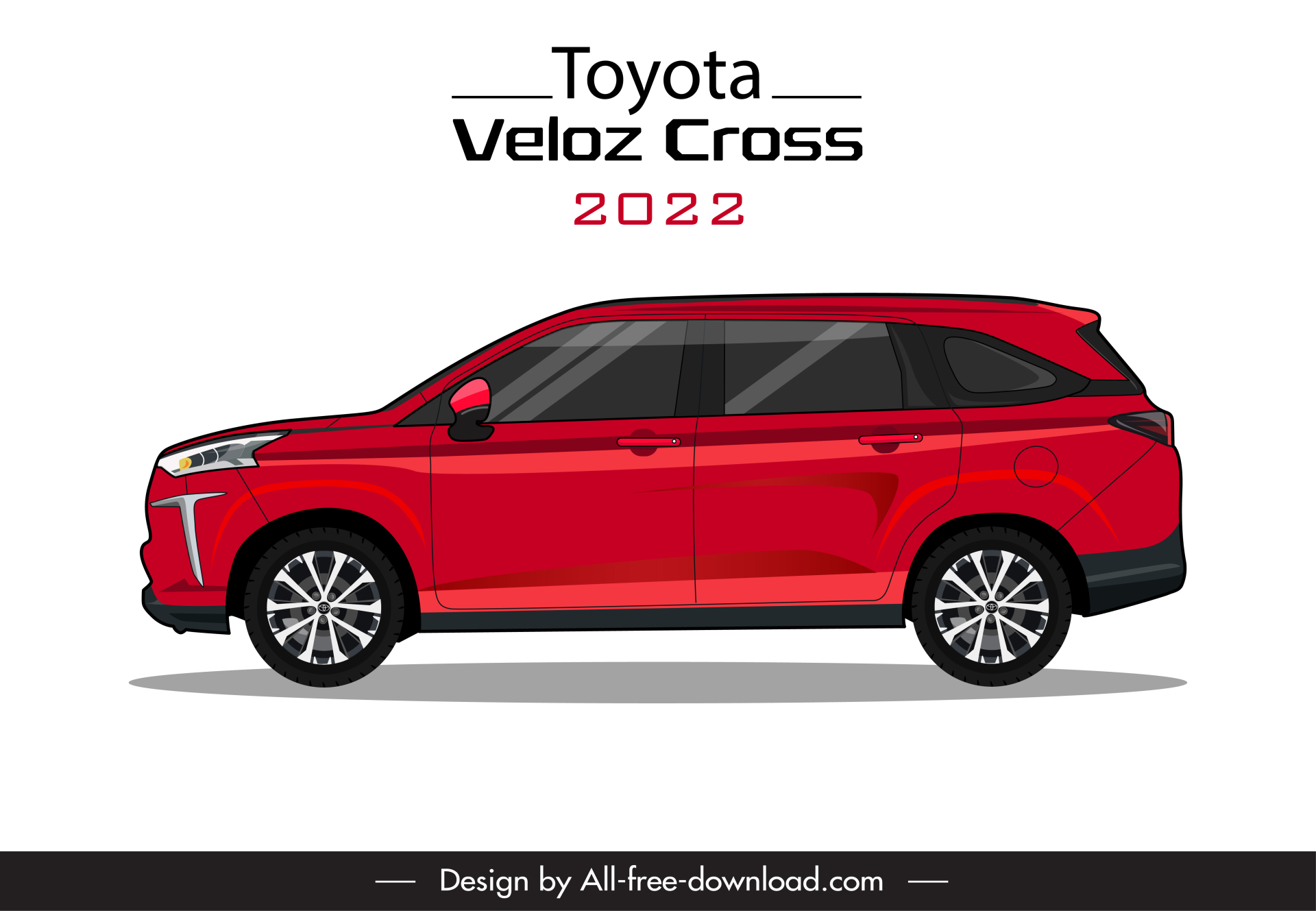 toyota veloz cross 2022 car model template side view sketch modern design