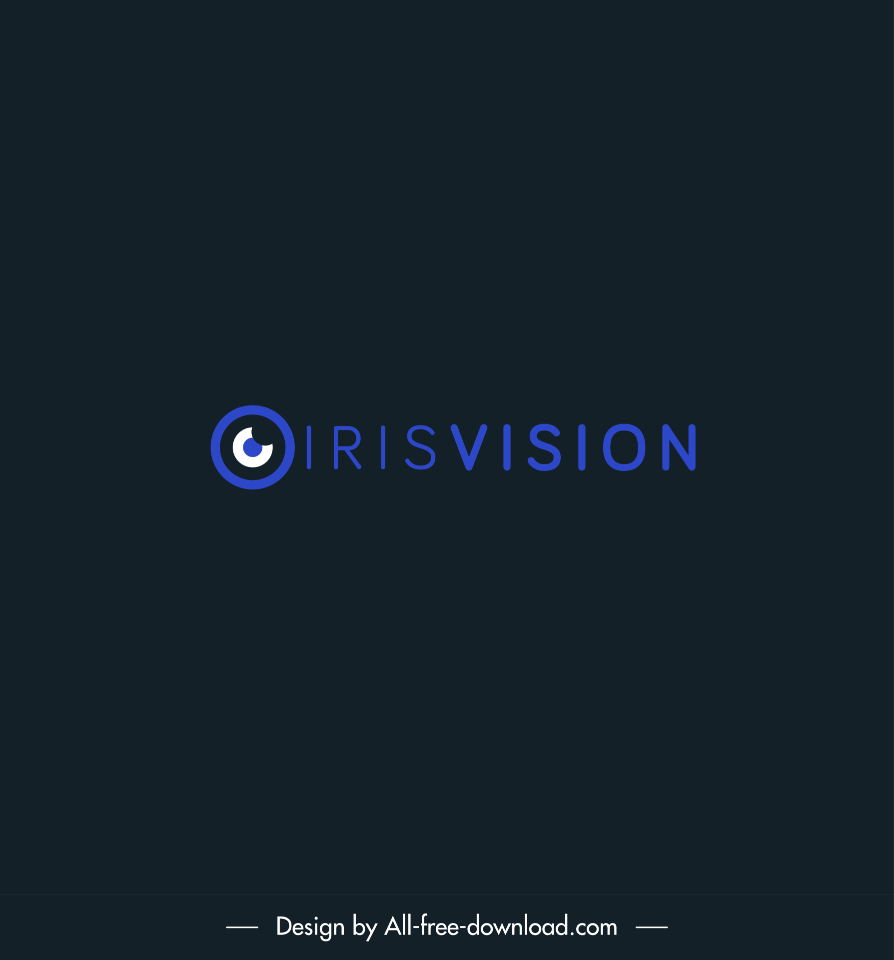 iris vision logo template flat dark texts circle sketch