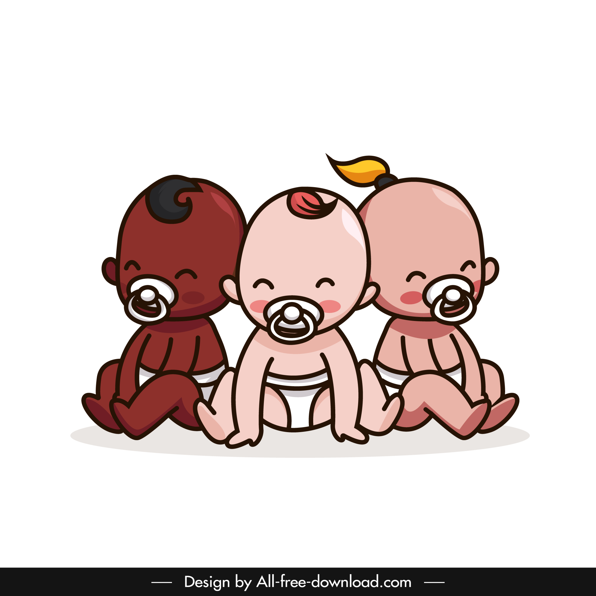 baby essential gifts design elements cute infants cartoon sketch