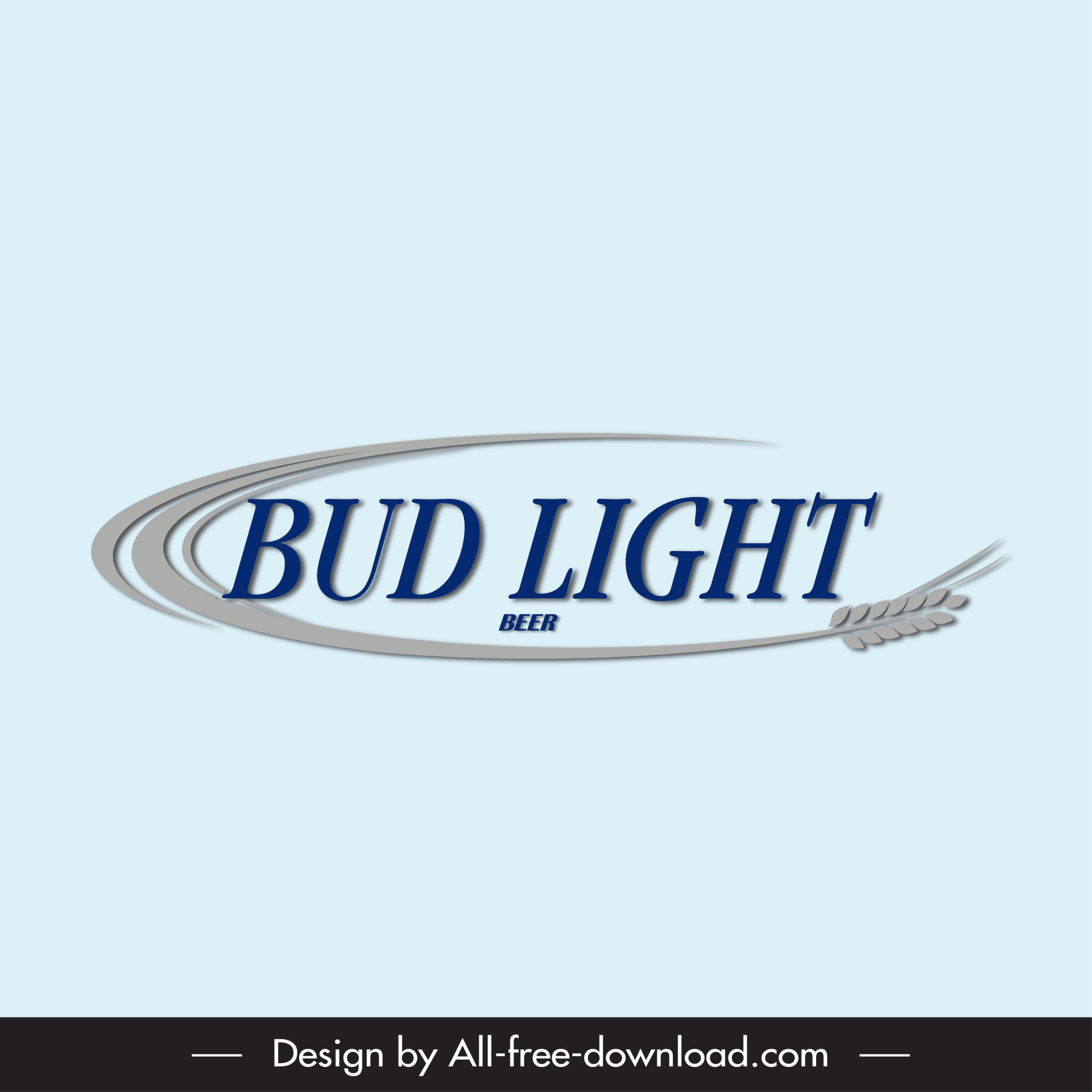 bud light beer logo template texts wheat curves sketch