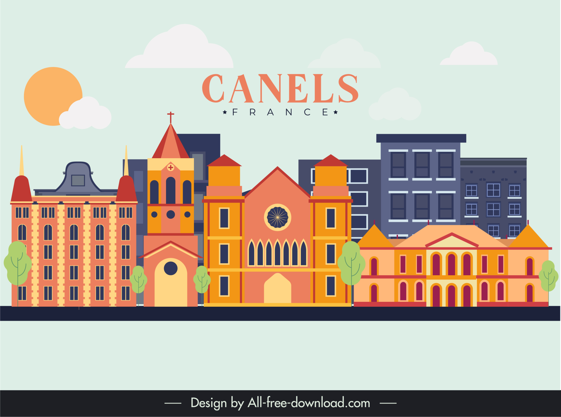 canels france advertising banner flat elegant classical architect decor