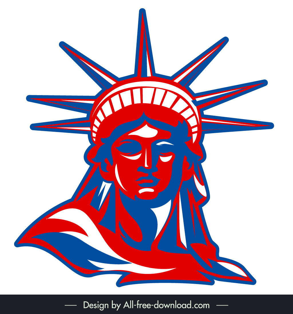 statue of liberty portrait sign icon dark classic silhouette outline