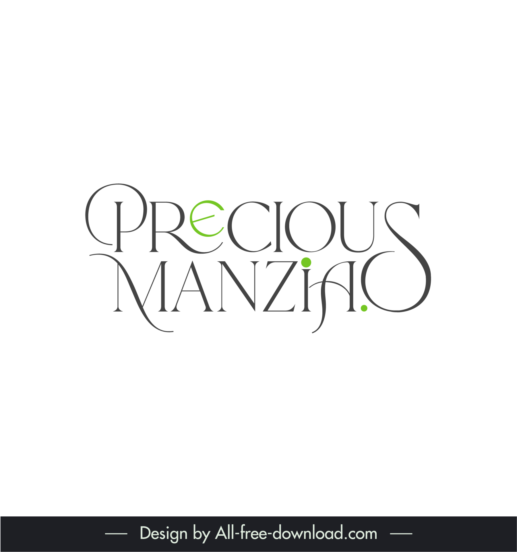 precious manzia logotype calligraphic texts sketch