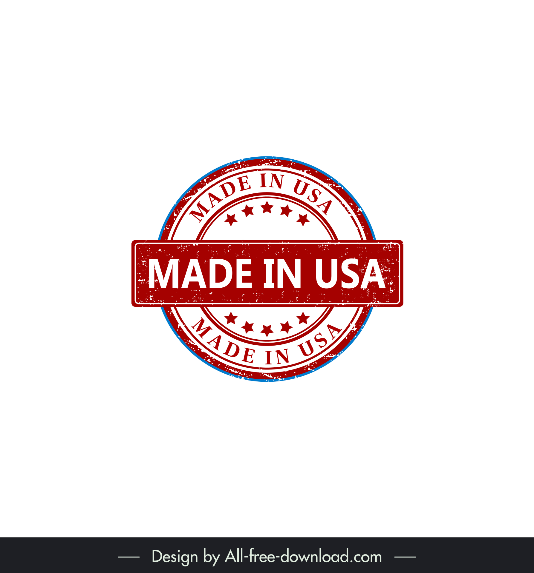 made in the usa badge template classical flat red decor