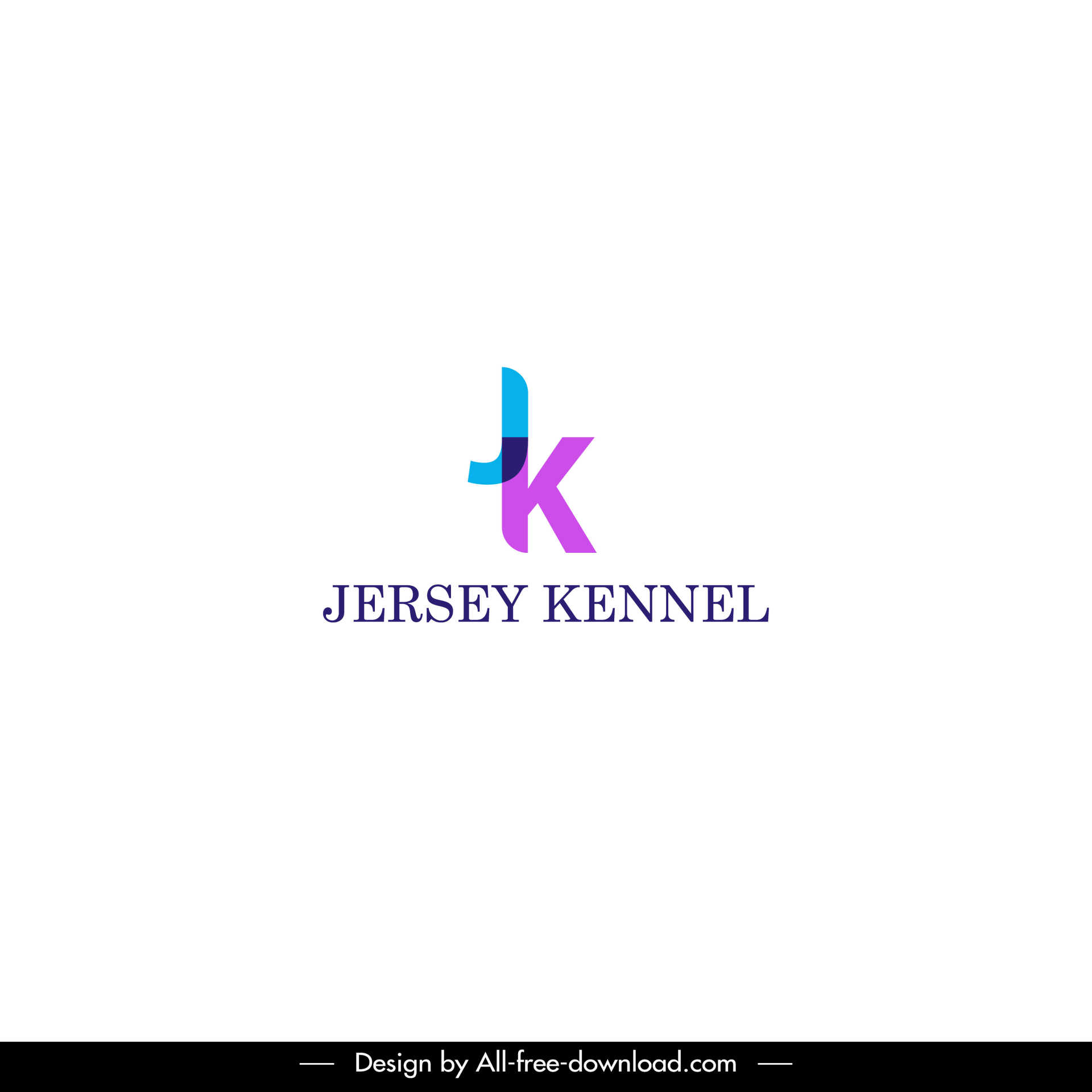 jersey kennel logo template elegant bright modern design