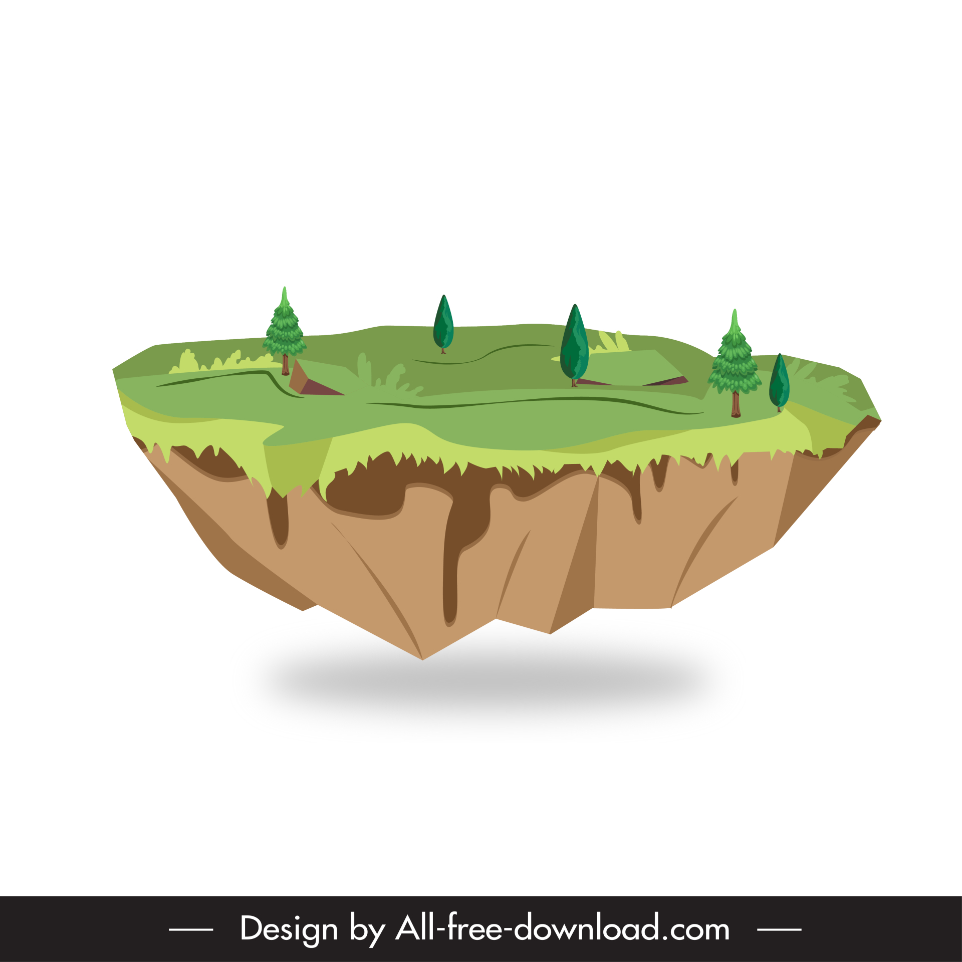 land topography design elements classic 3d outline