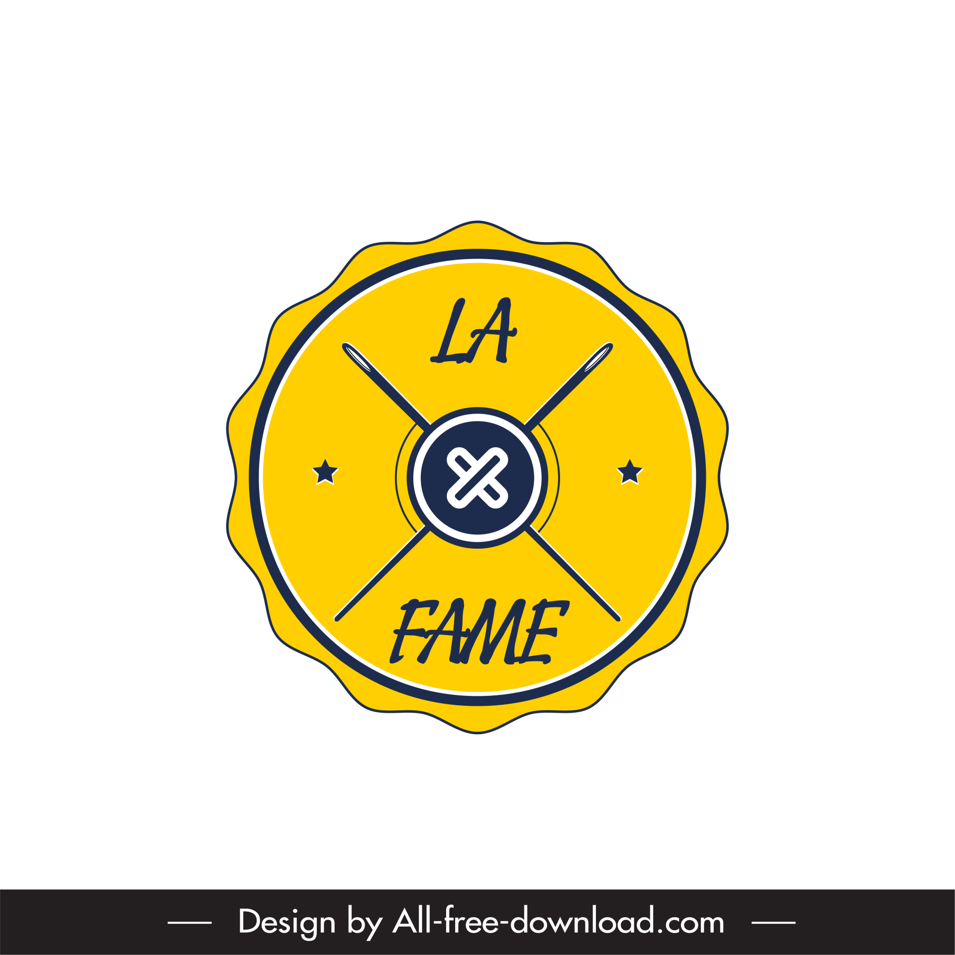 logo x la fame clothing logo template flat classical symmetric design sewing tools sketch