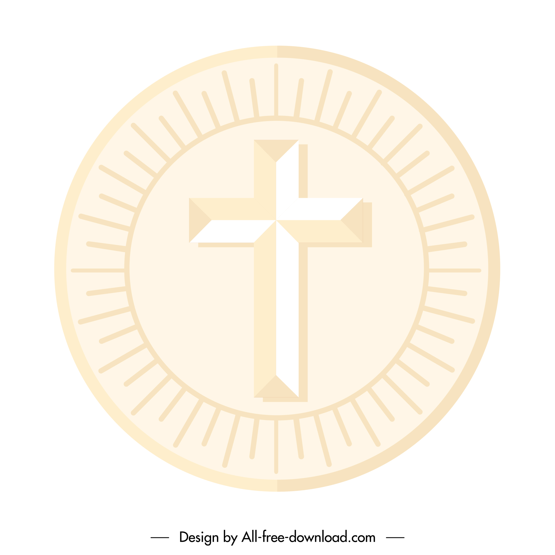 holy cross host  sign icon circle flat shape