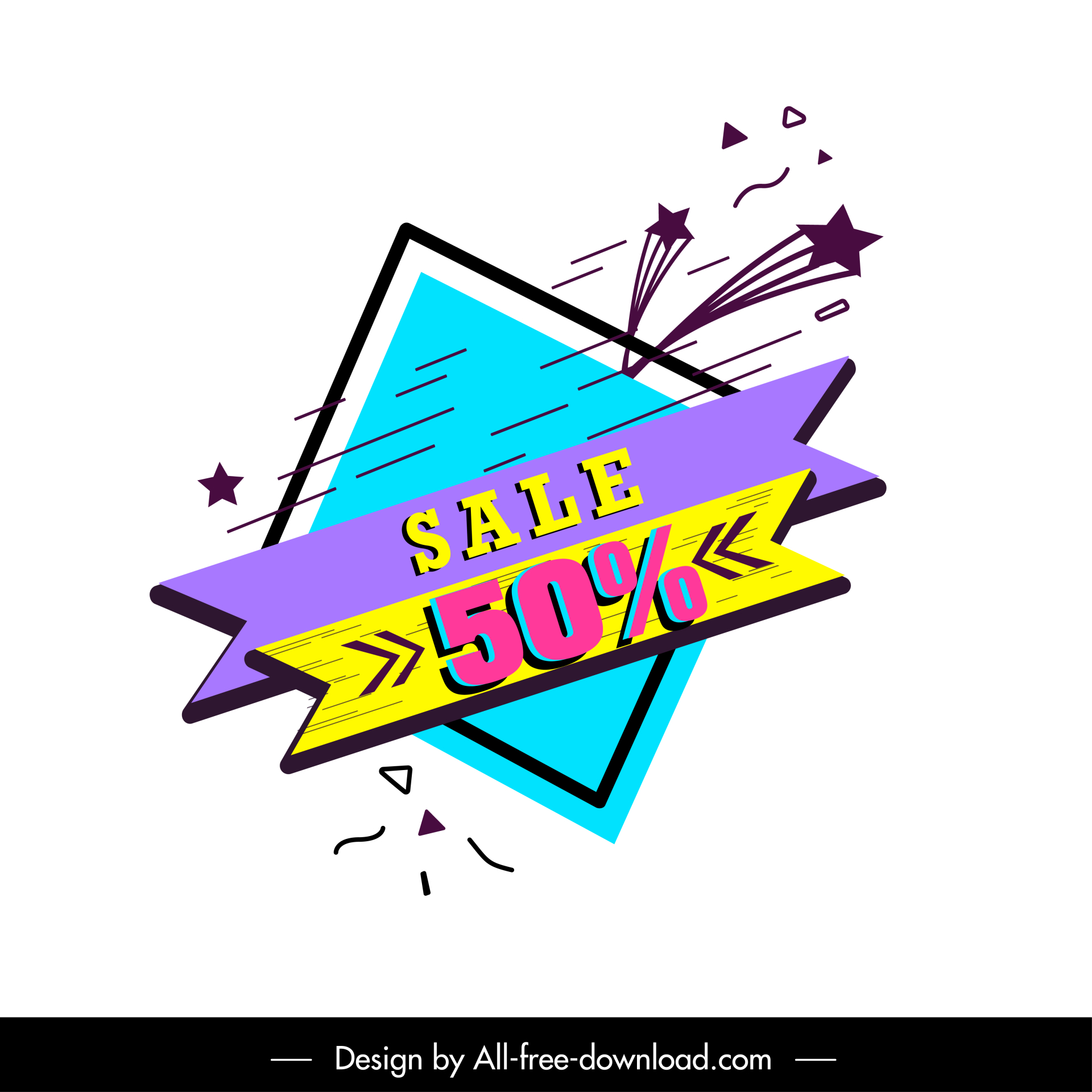 sale 50 template flat dynamic geometric decor