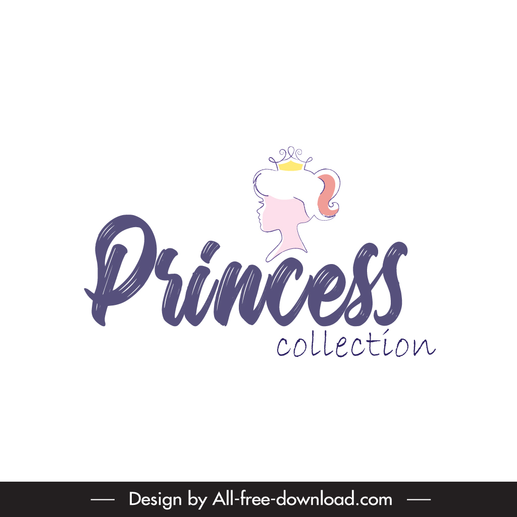 logo princess handdrawn girl calligraphy sketch 