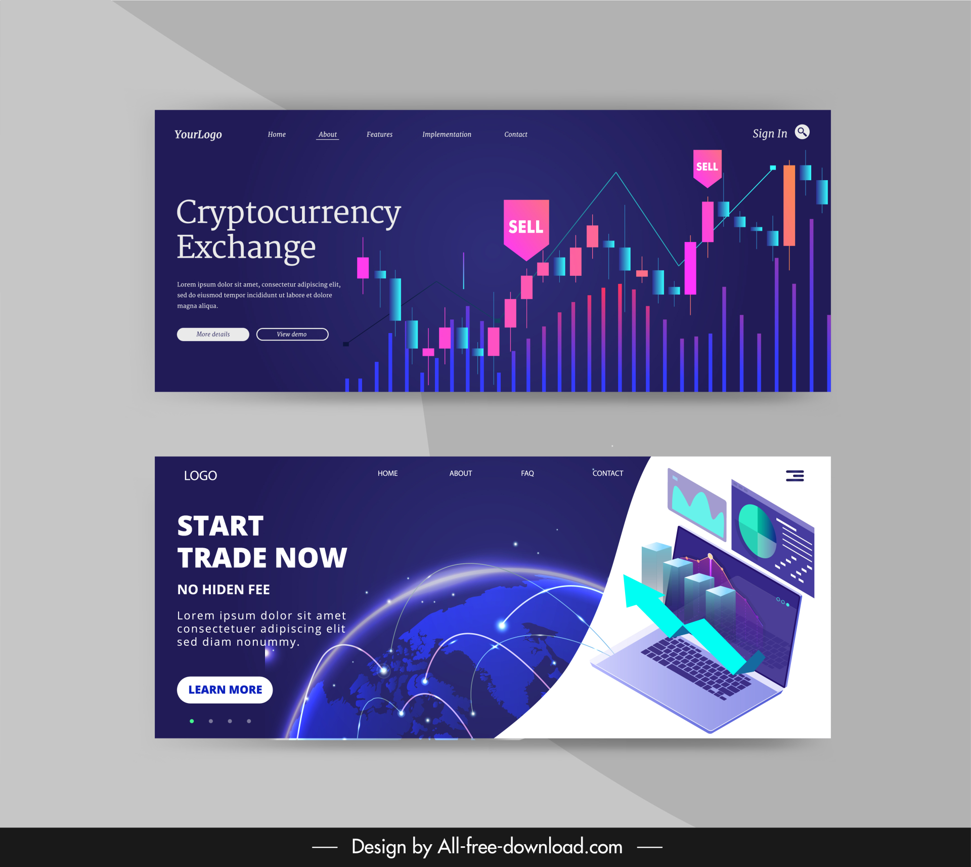 forex trading poster templates chart globe computer sketch