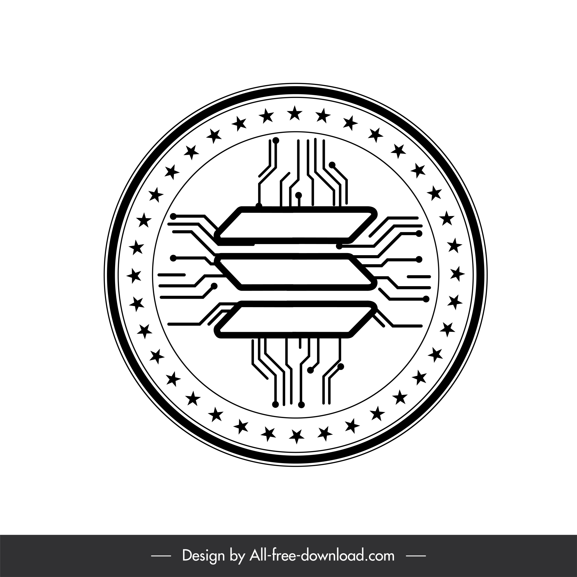 solana coin icon sign back white symmetric geometric outline