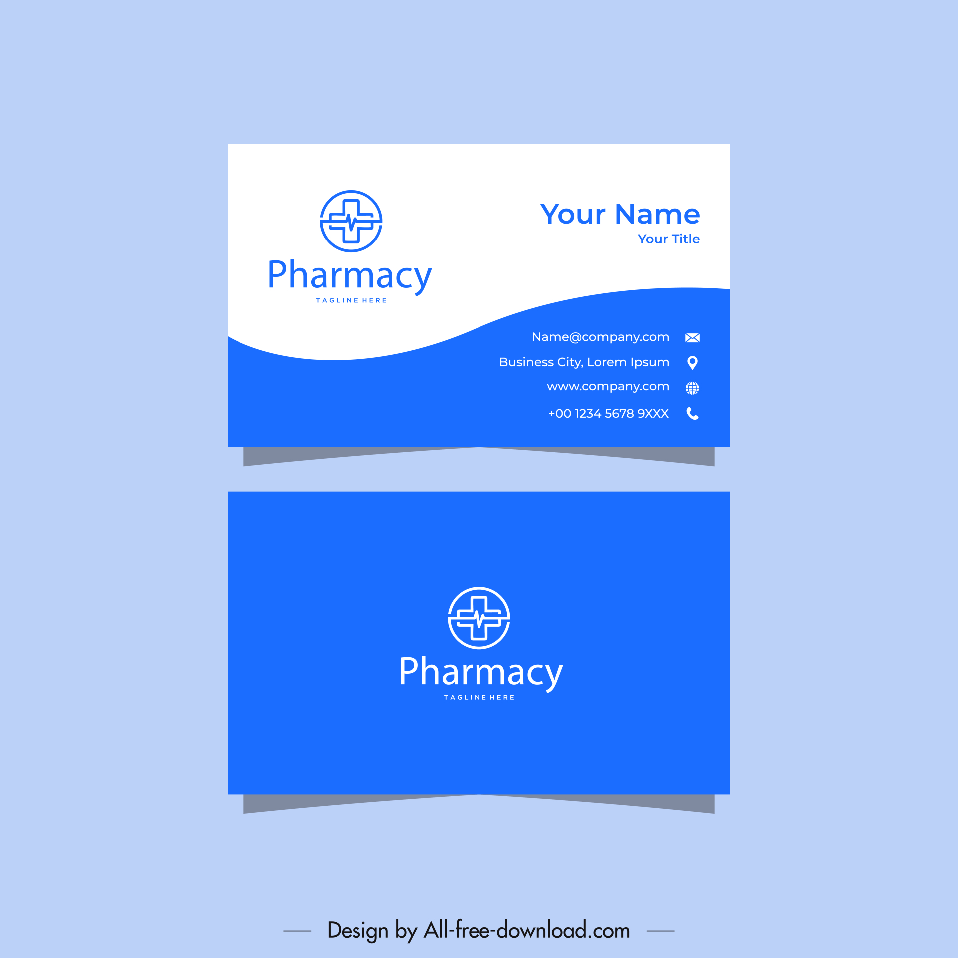 medical cross business card template flat bright elegant decor